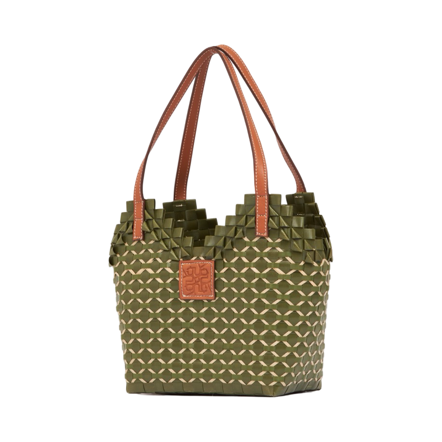 Thai Pattern Heart Basket Bag S - Olive