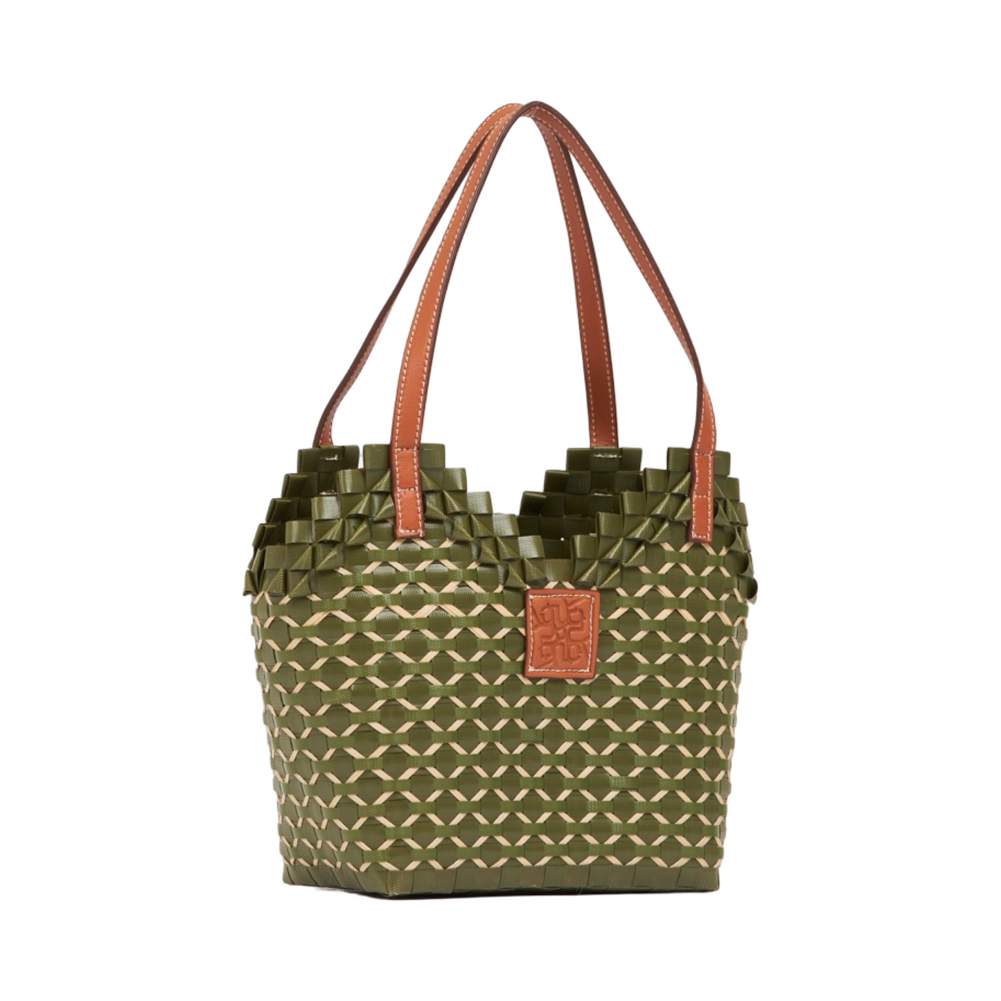 Thai Pattern Heart Basket Bag S - Olive