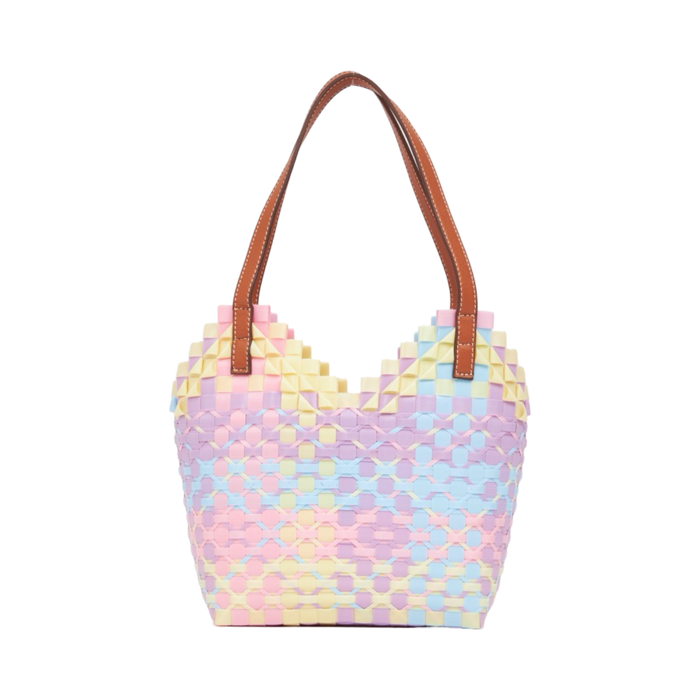 Thai Pattern Heart Basket Bag S - Pastel