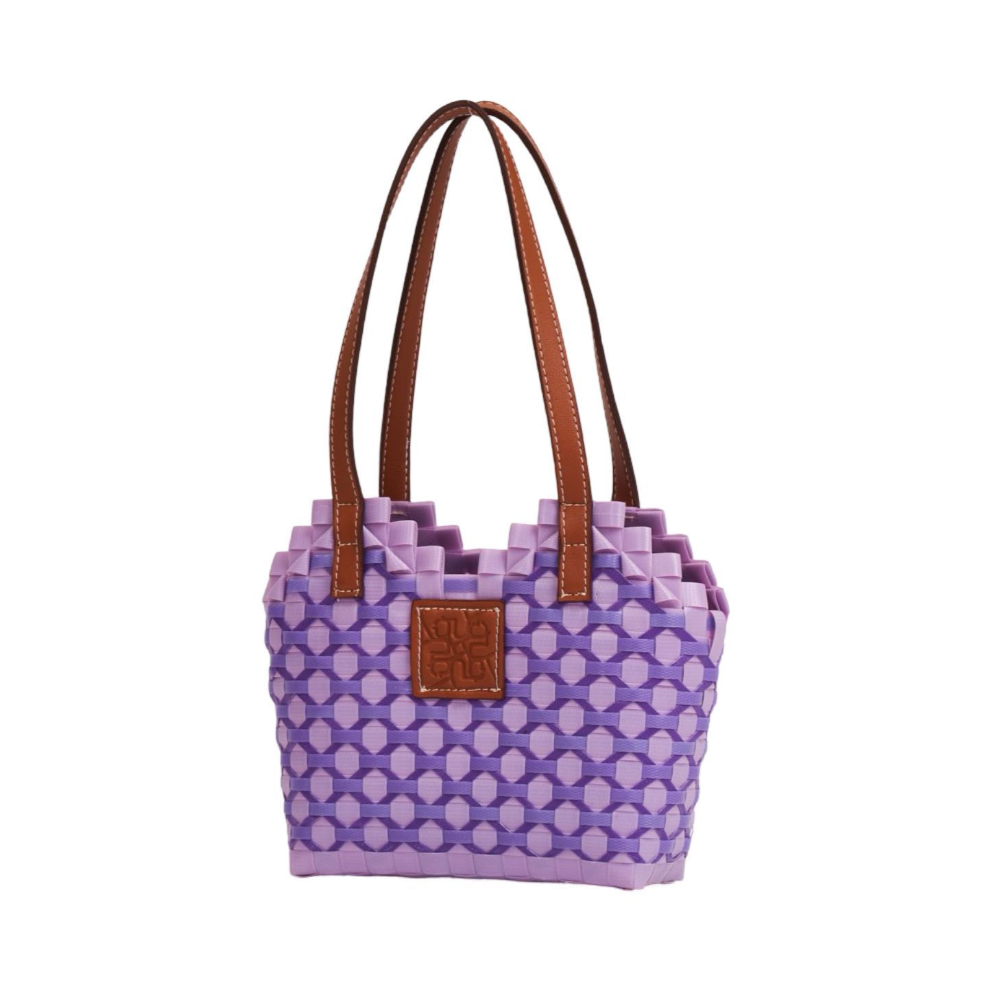 Thai Pattern Heart Basket Bag XS - Purple