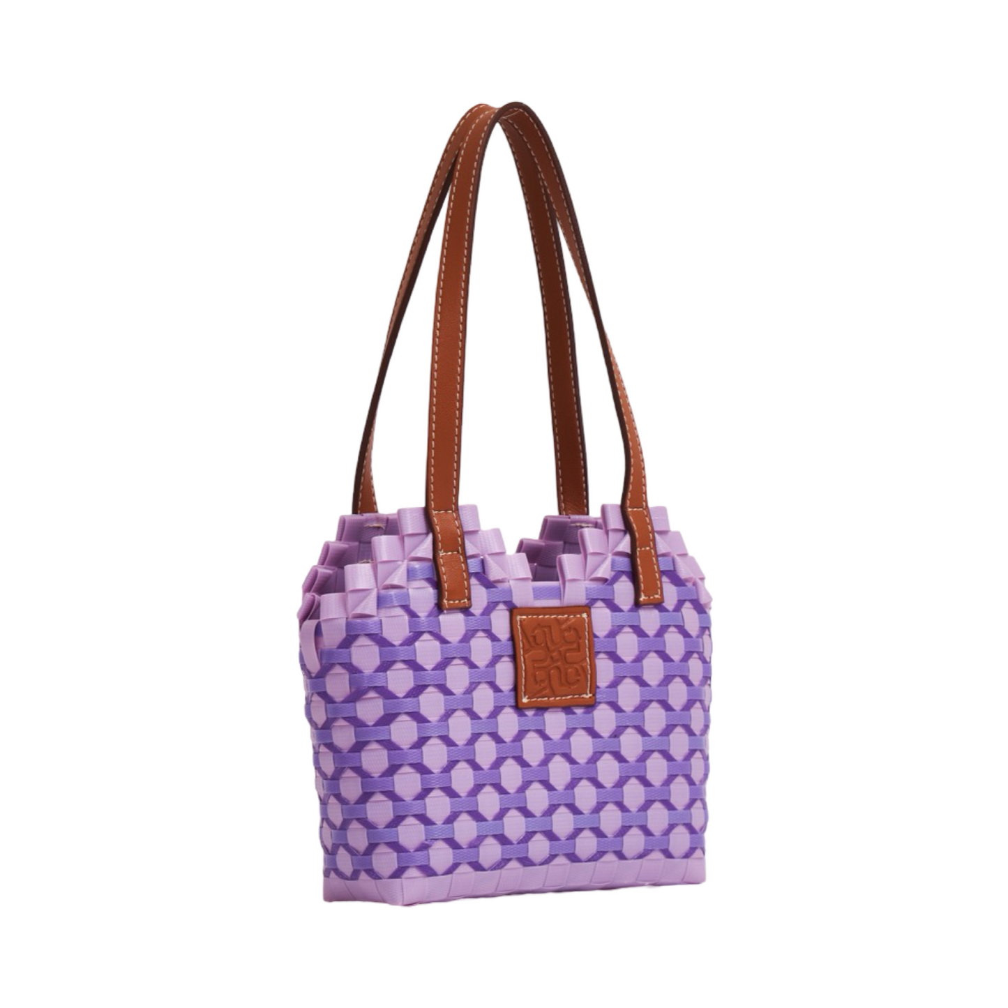 Thai Pattern Heart Basket Bag XS - Purple