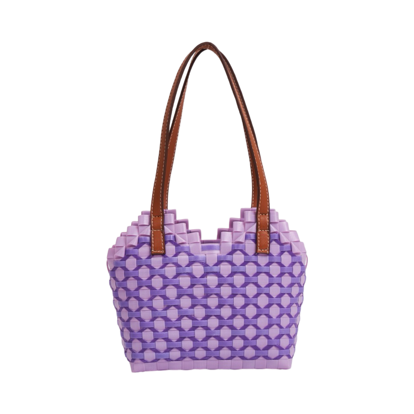 Thai Pattern Heart Basket Bag XS - Purple