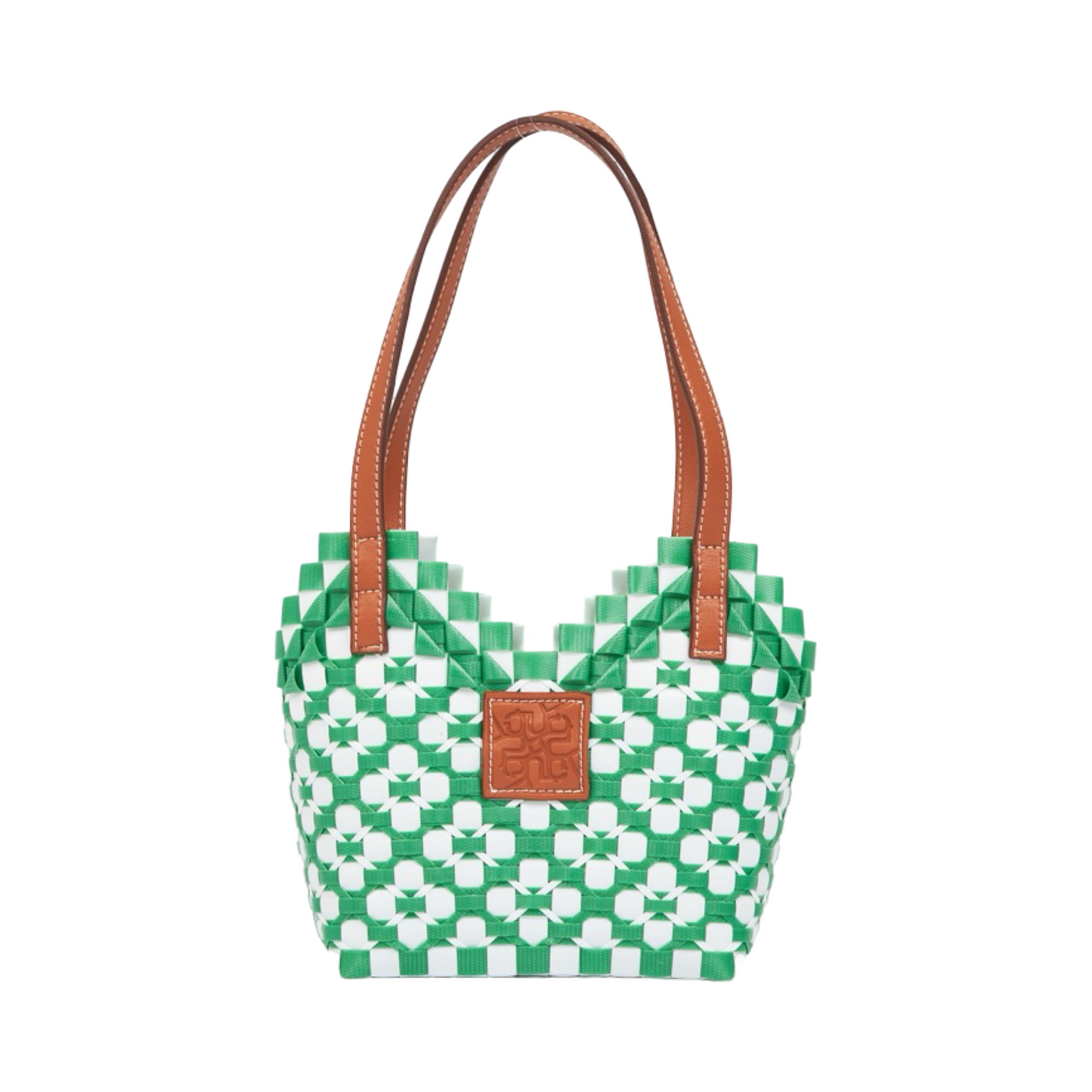Thai Pattern Heart Basket Bag XS - Green
