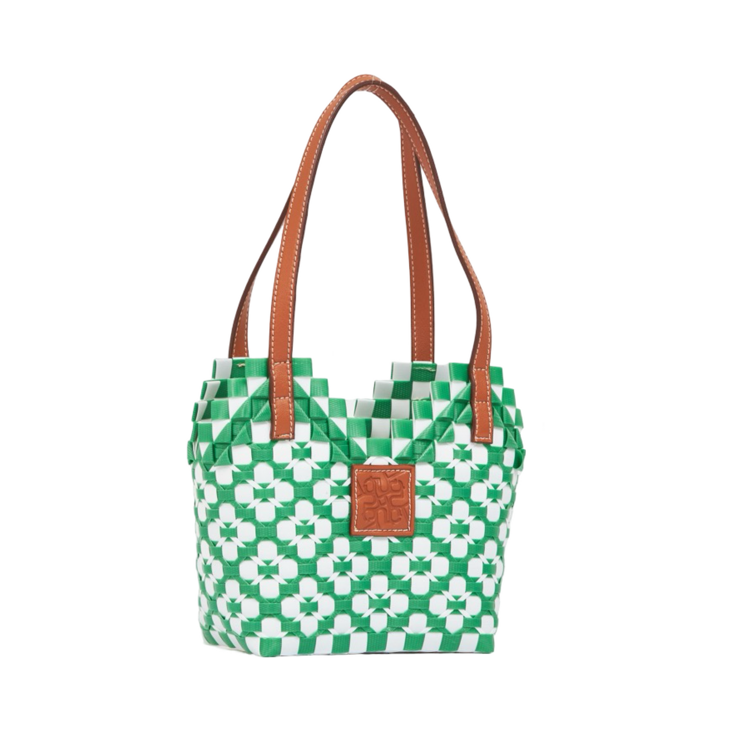 Thai Pattern Heart Basket Bag XS - Green