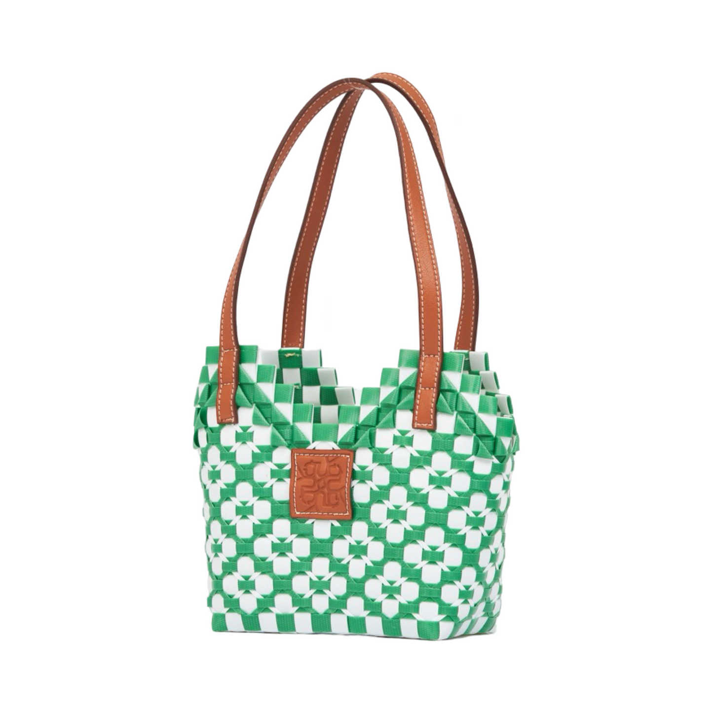 Thai Pattern Heart Basket Bag XS - Green