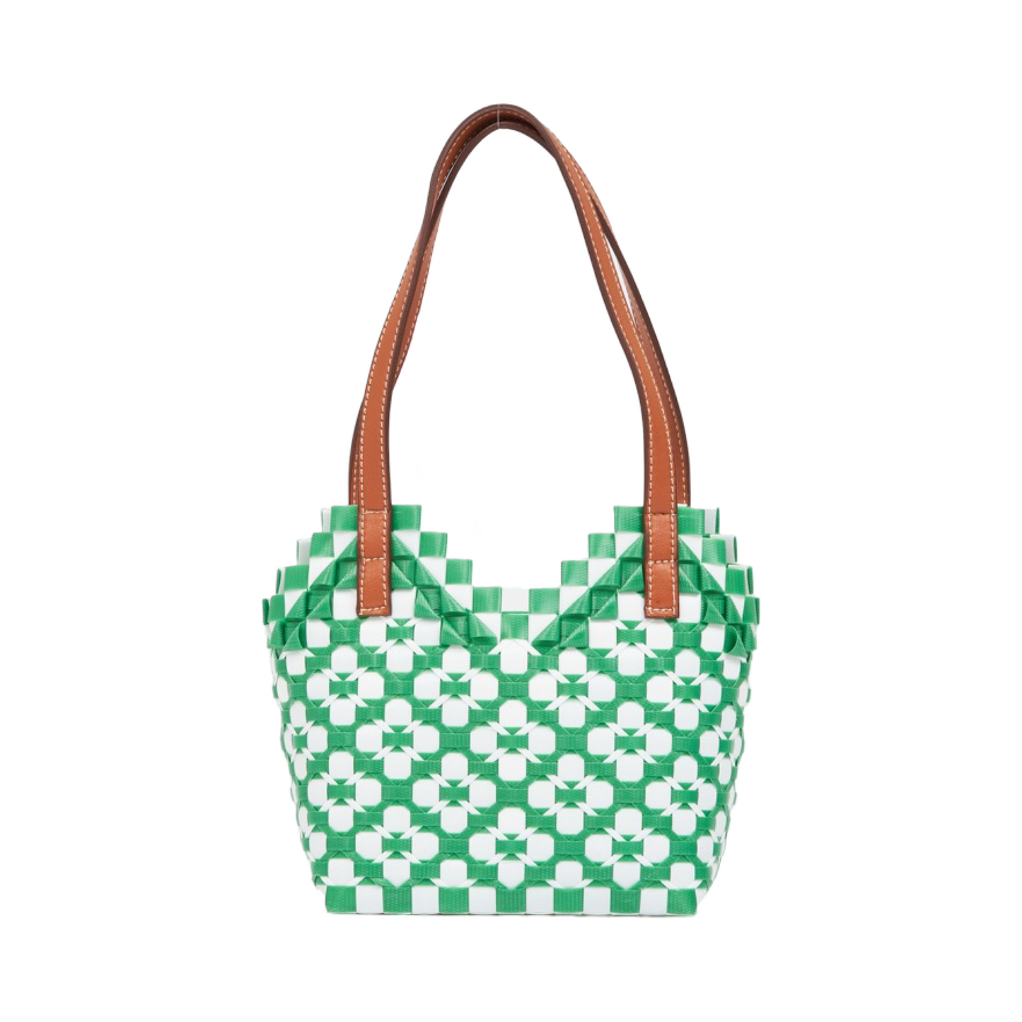Thai Pattern Heart Basket Bag XS - Green