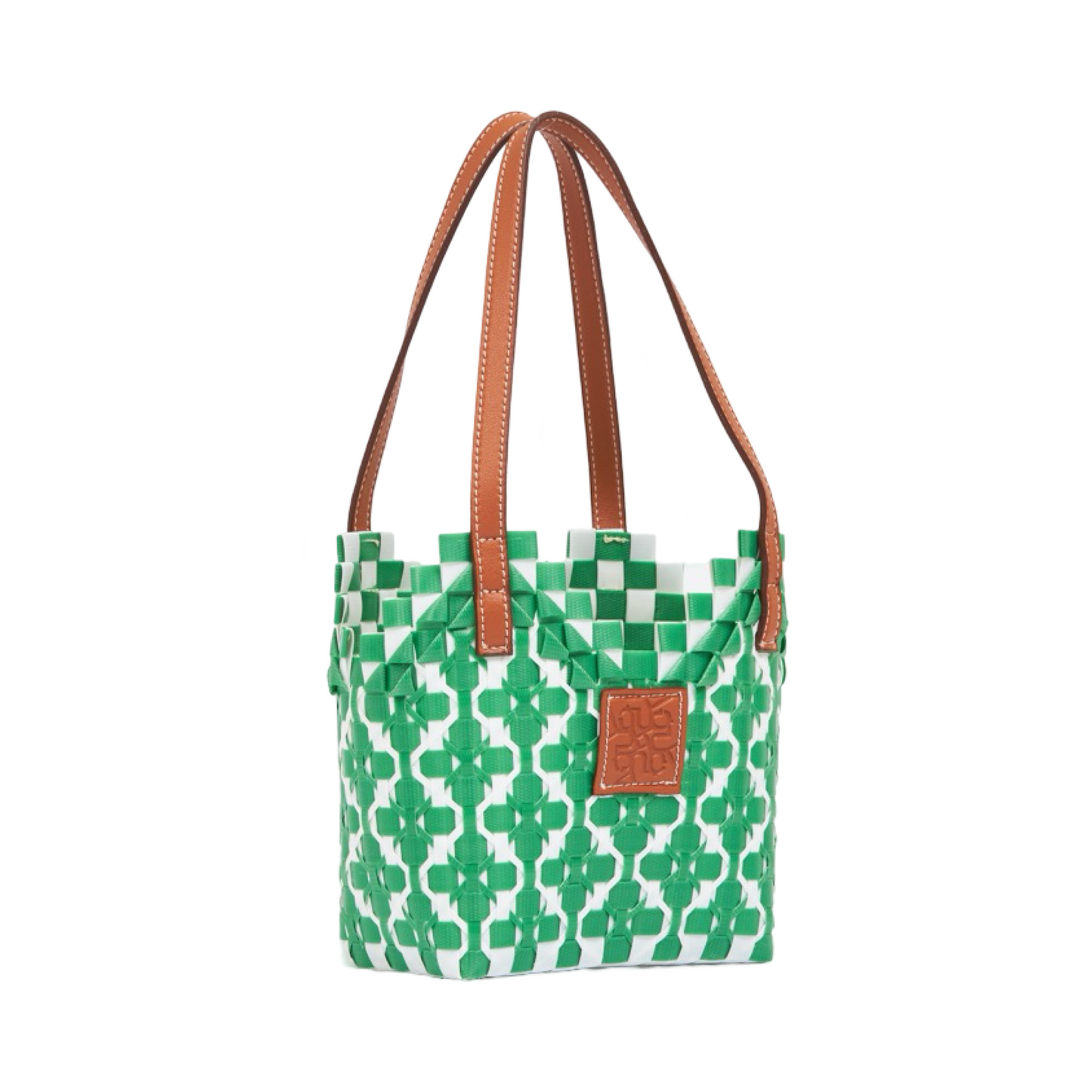 Thai Pattern Heart Basket Bag XS - Green