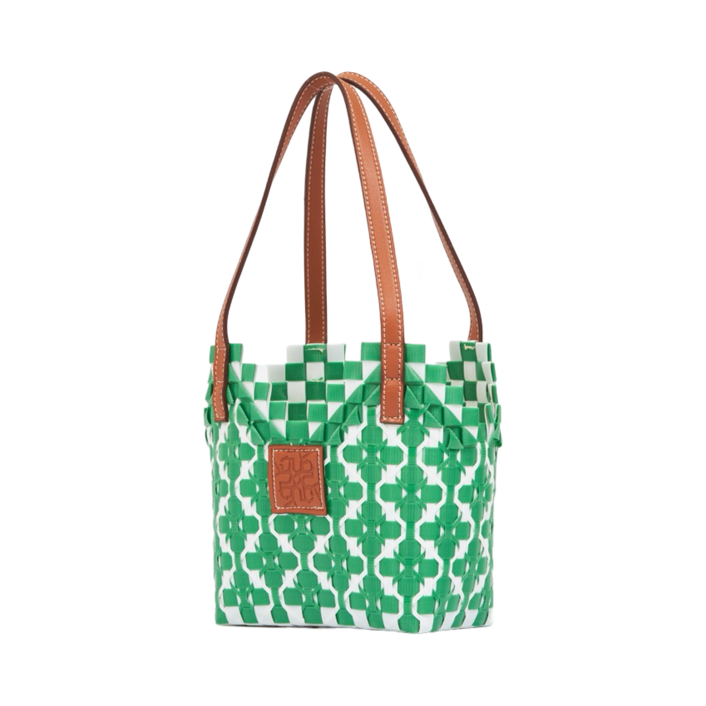 Thai Pattern Heart Basket Bag XS - Green