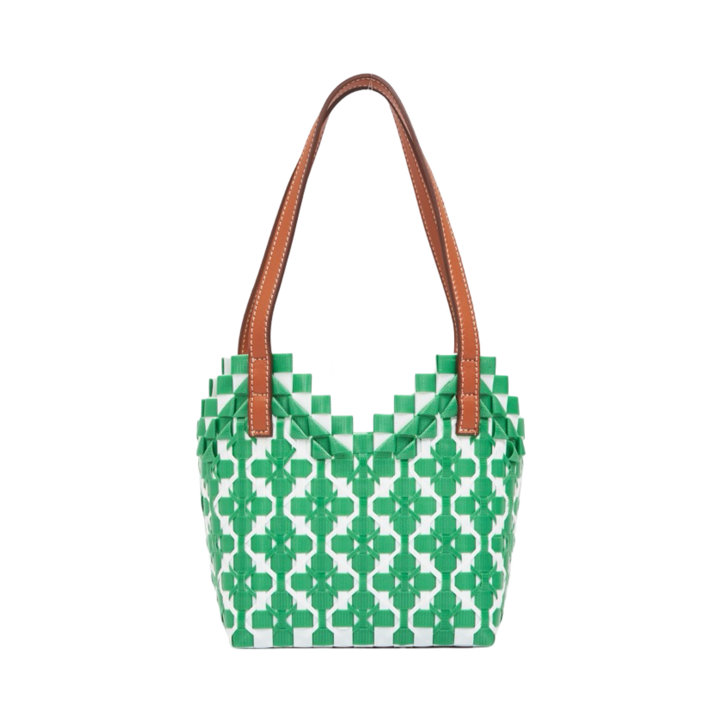 Thai Pattern Heart Basket Bag XS - Green