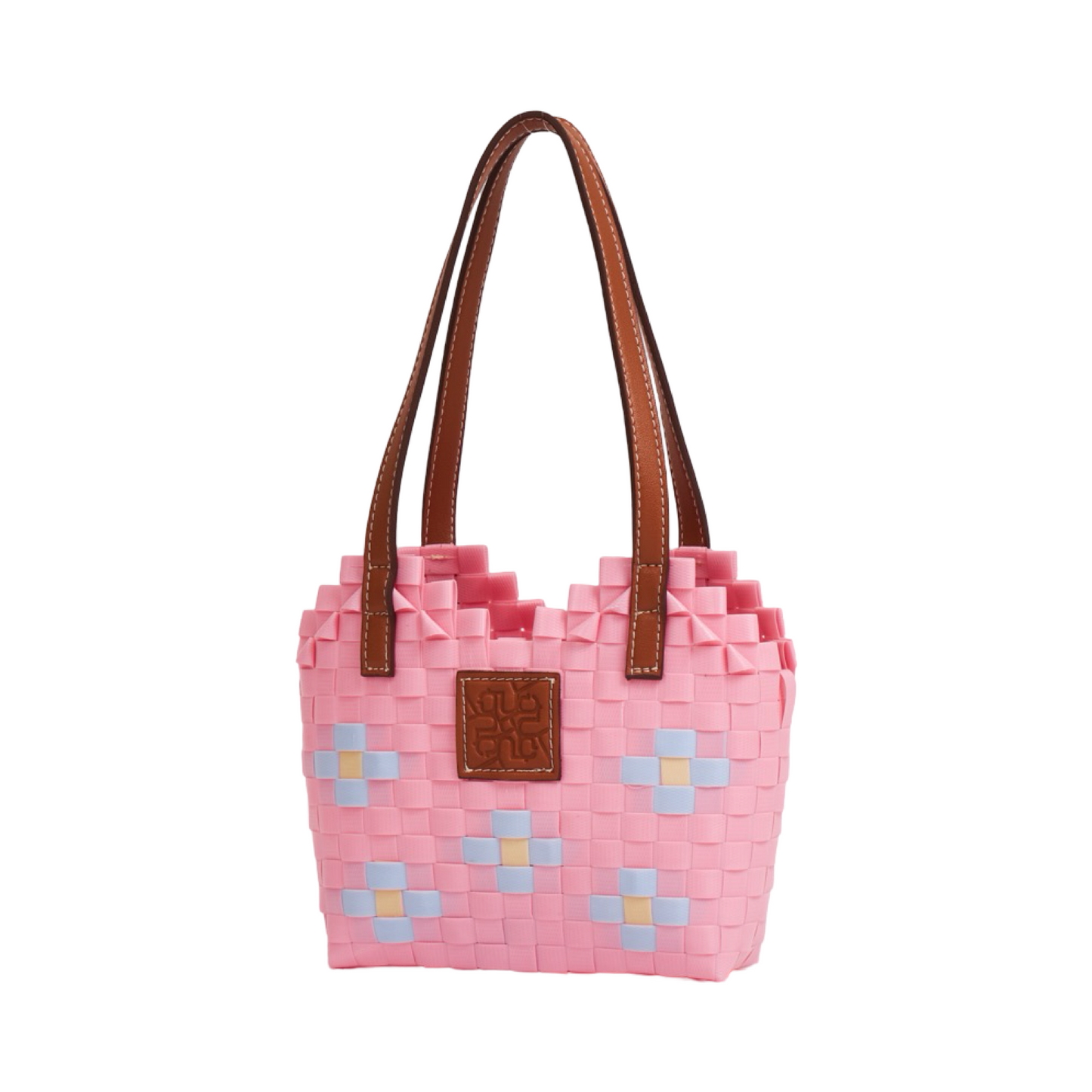 Floral Heart Basket Bag XS - Pink