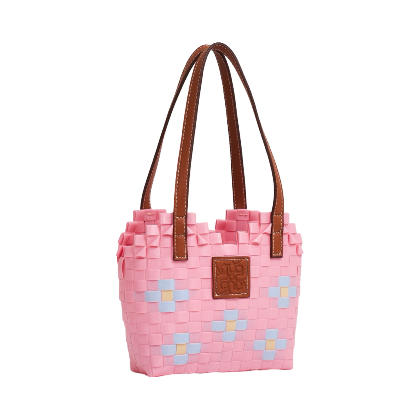 Floral Heart Basket Bag XS - Pink