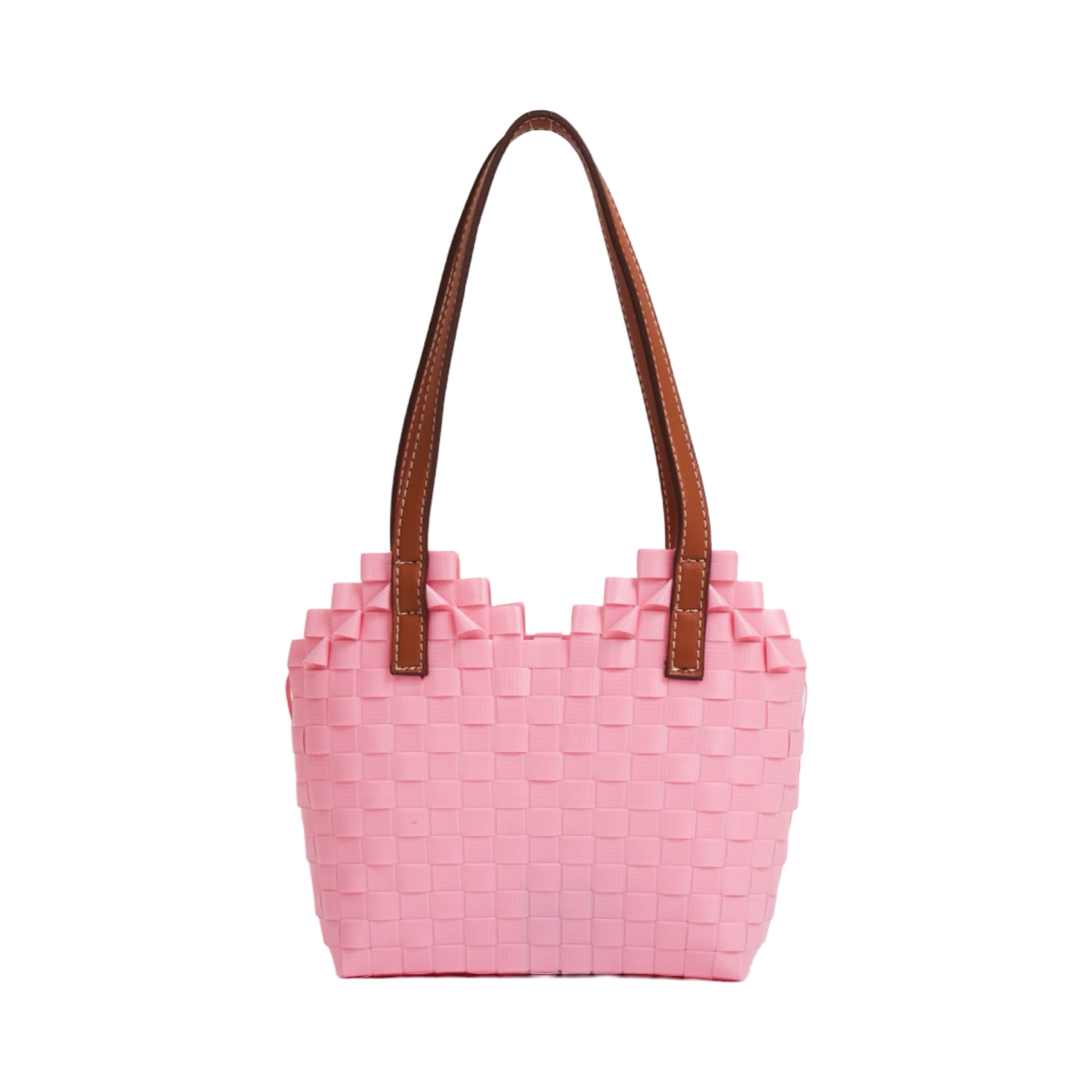 Floral Heart Basket Bag XS - Pink