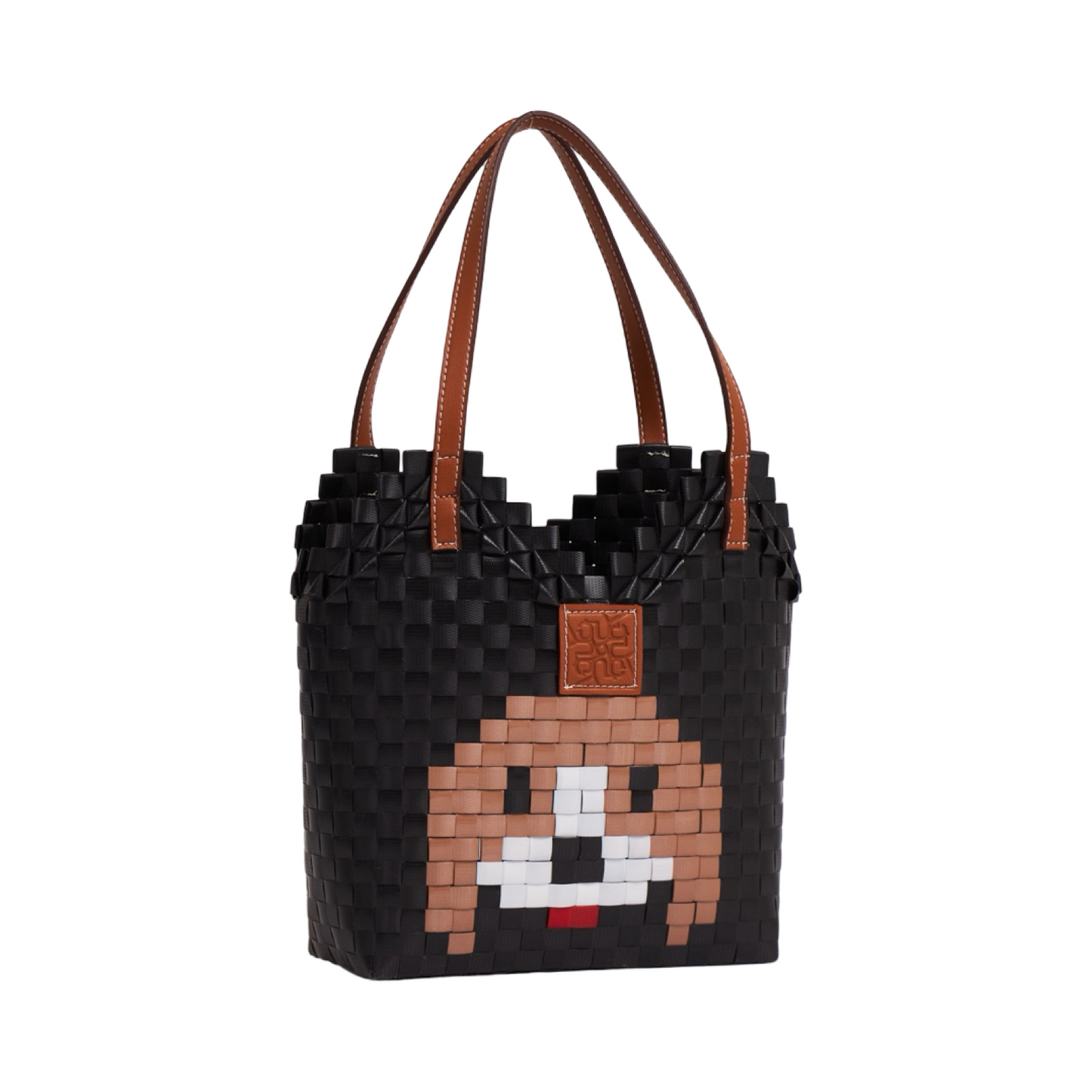 Beagle Heart Basket Bag M - Black