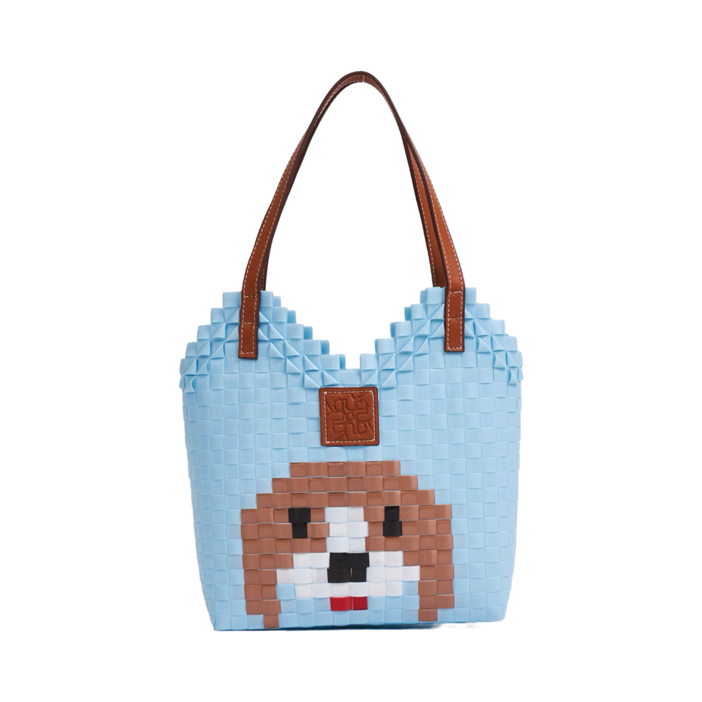 Beagle Heart Basket Bag M - Light Blue