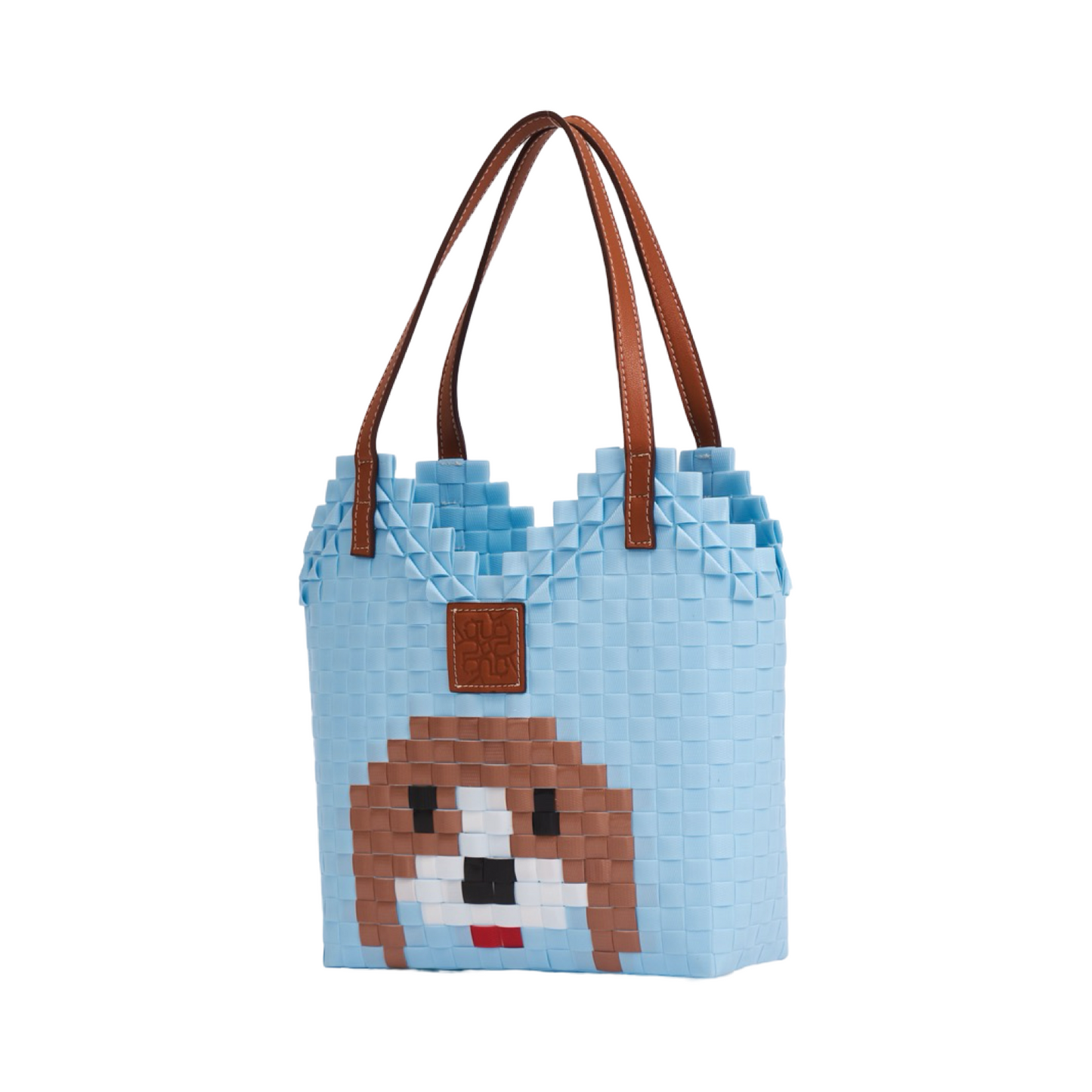Beagle Heart Basket Bag M - Light Blue