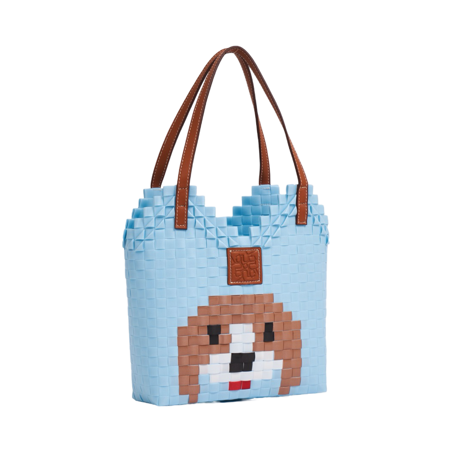 Beagle Heart Basket Bag M - Light Blue