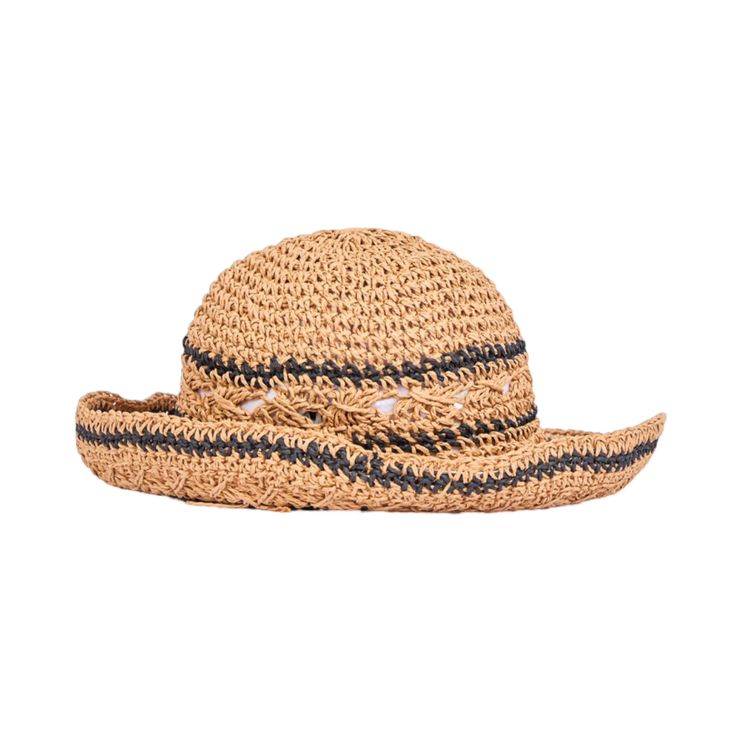 Everyday Earth – Straw Bucket Hat – Black Brown