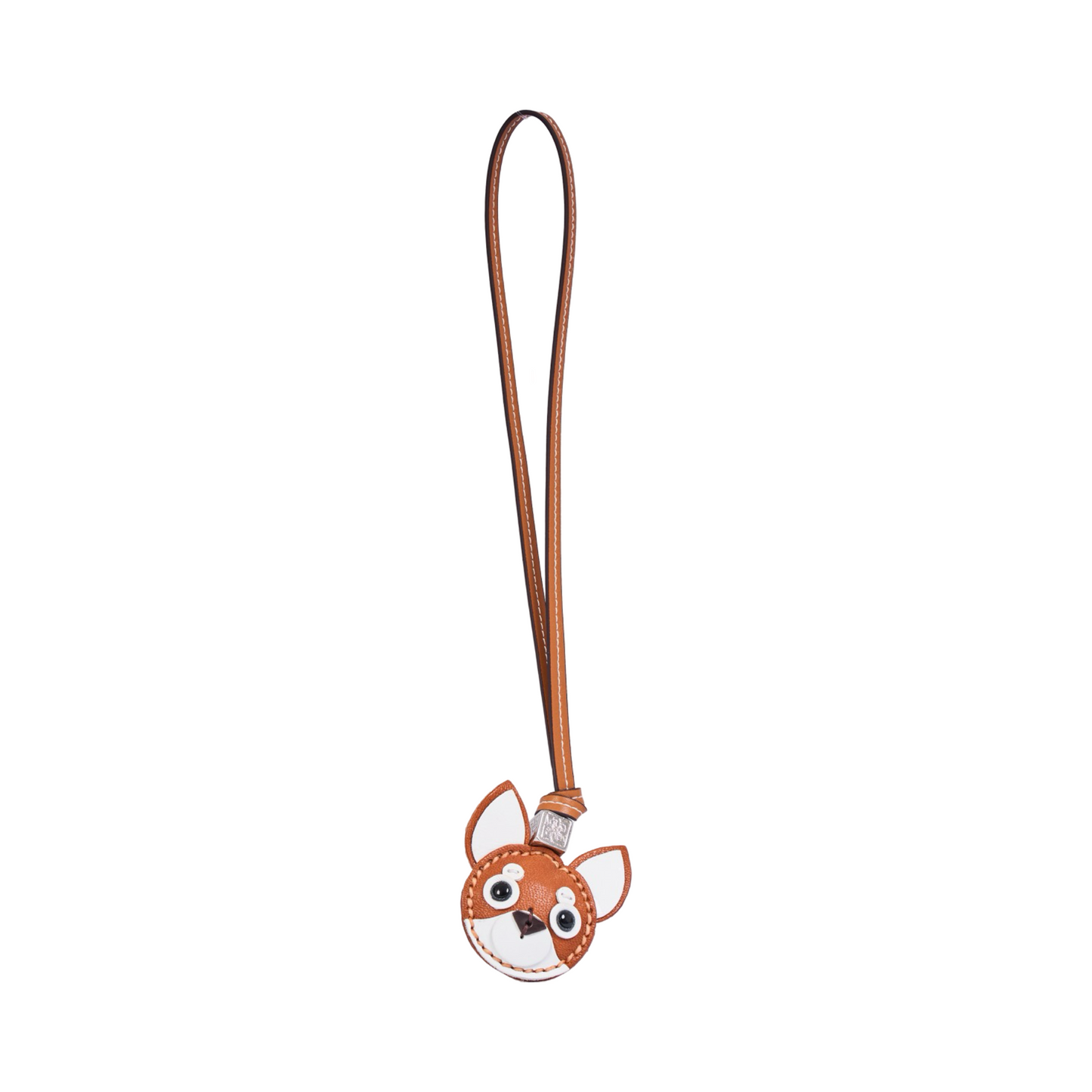 Animal Face Bag Charms Silver - Brown Chihuahua