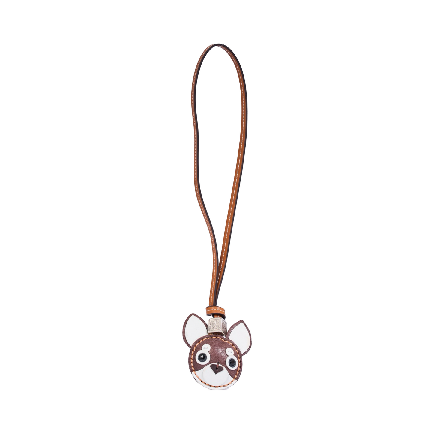 Animal Face Bag Charms Silver - Dark Brown Chihuahua