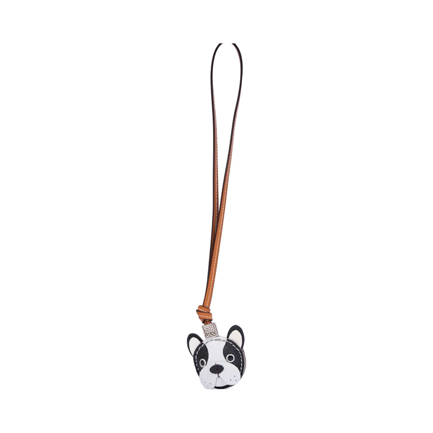Animal Face Bag Charms Silver - Black French Bulldog