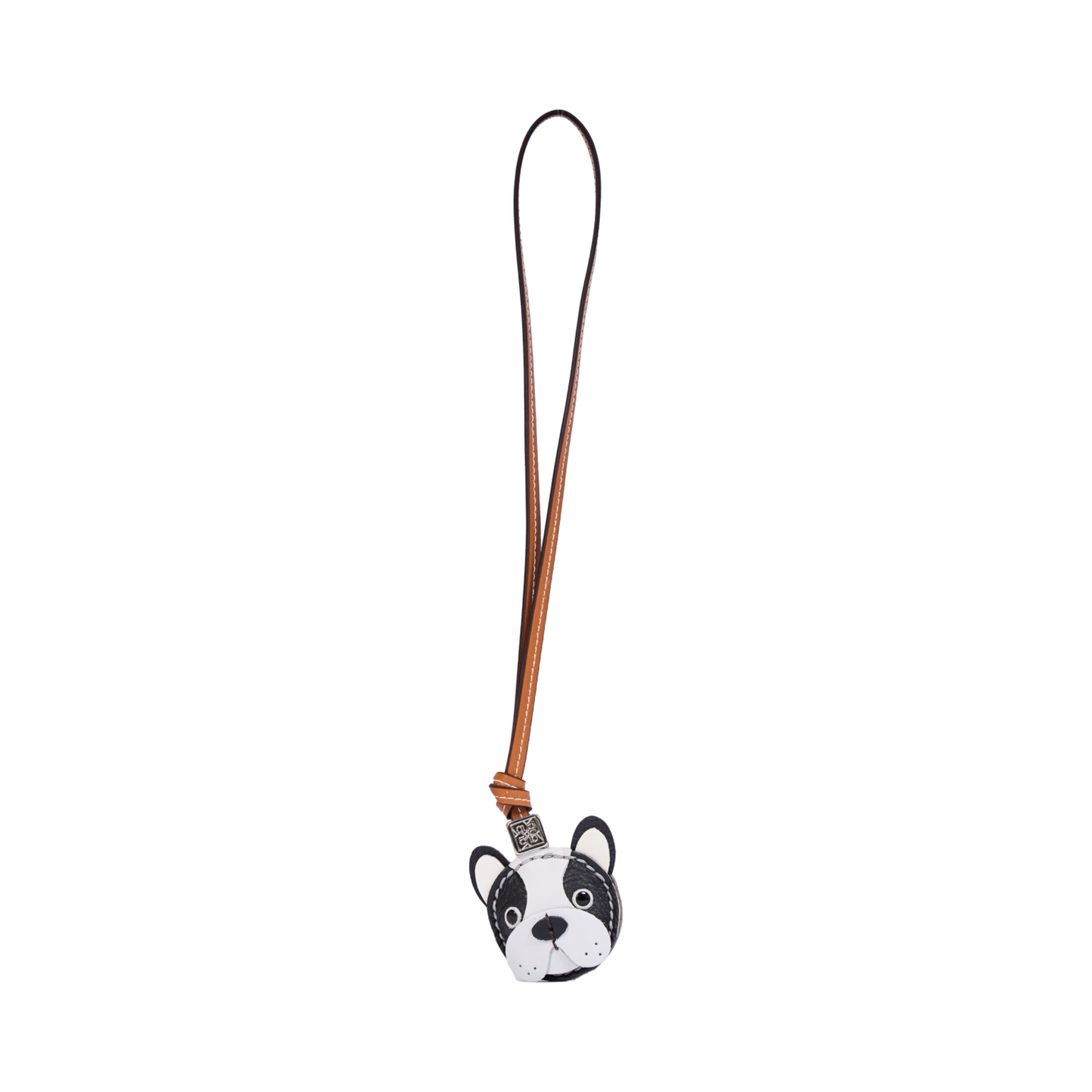 Animal Face Bag Charms Silver - Black French Bulldog