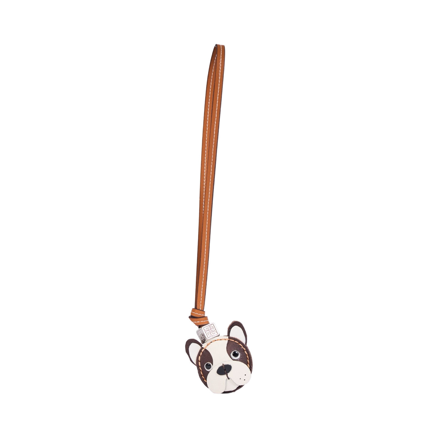 Animal Face Bag Charms Silver - Brown French Bulldog