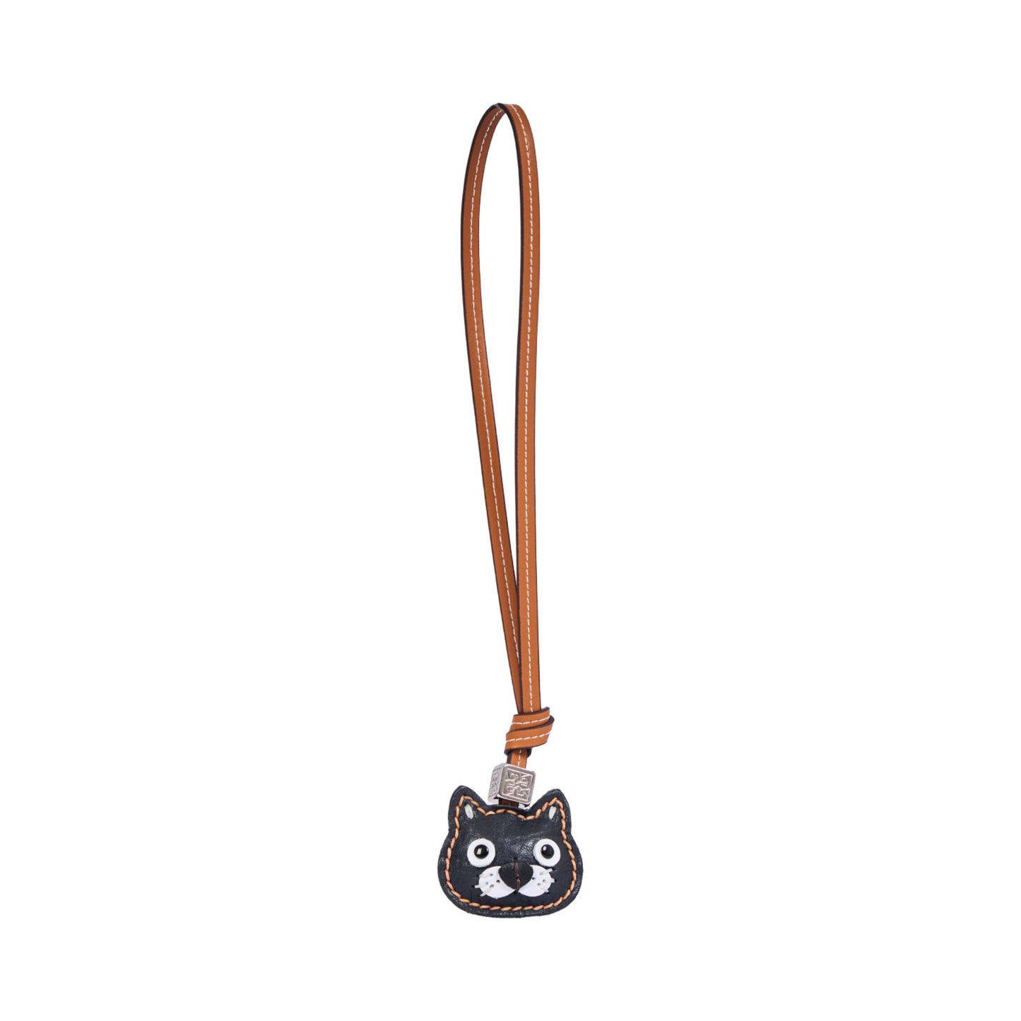 Animal Face Bag Charms Silver - Black Cat