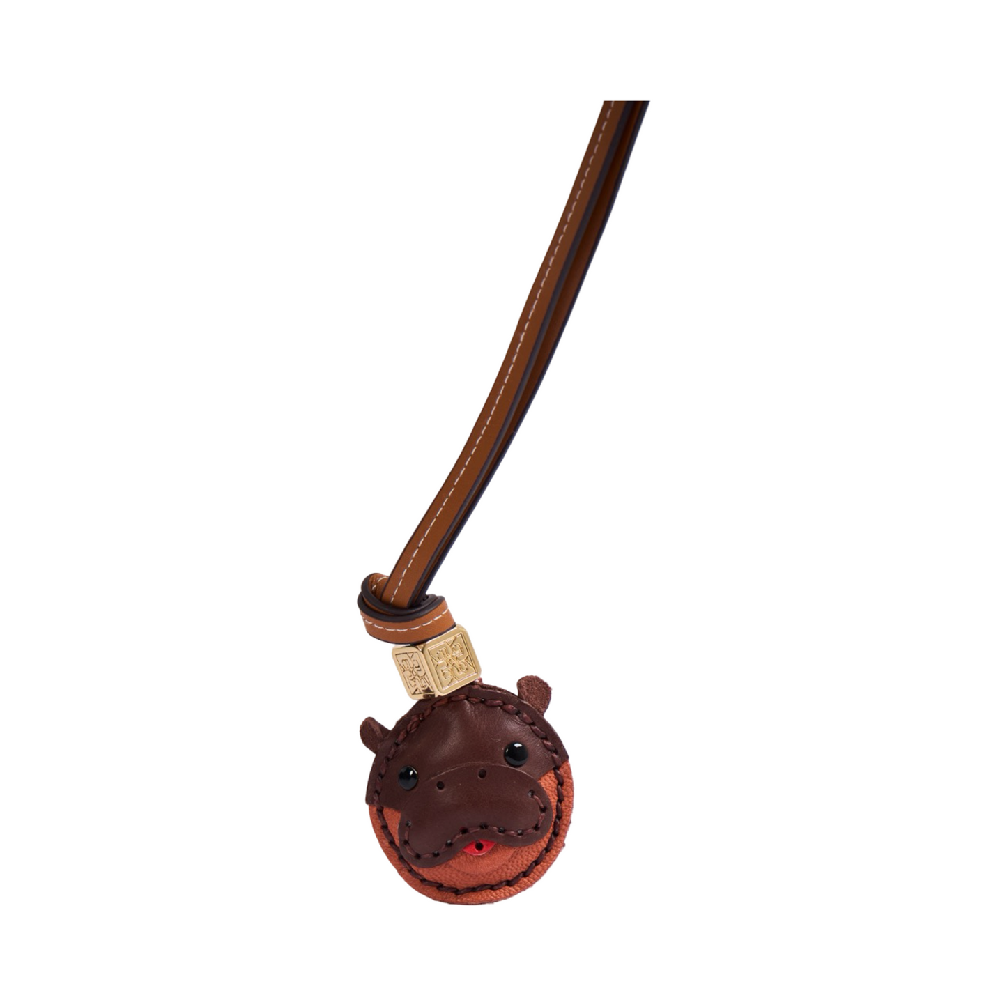 Animal Face Bag Charms Gold - Moo Deng
