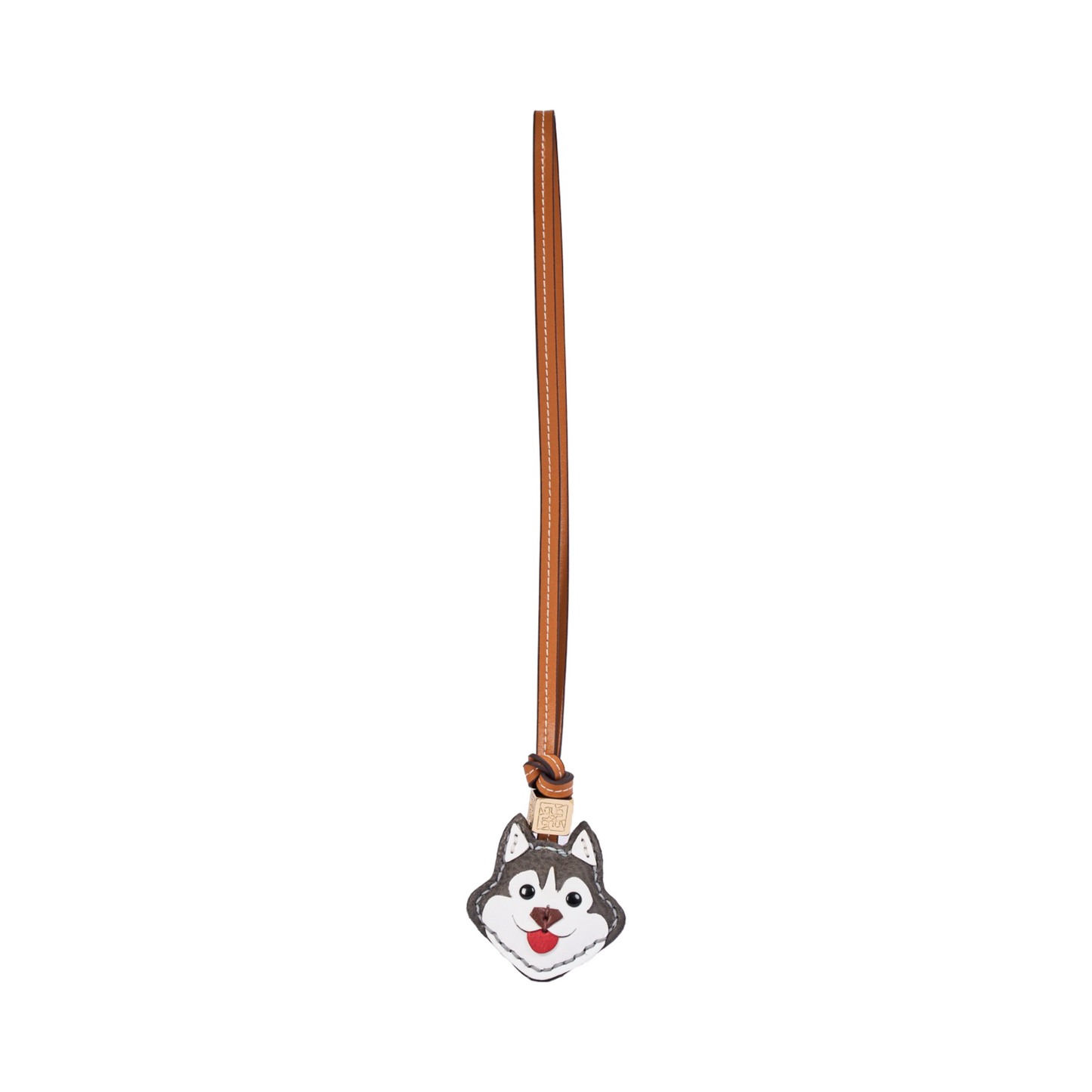 Animal Face Bag Charms Gold - Grey Husky
