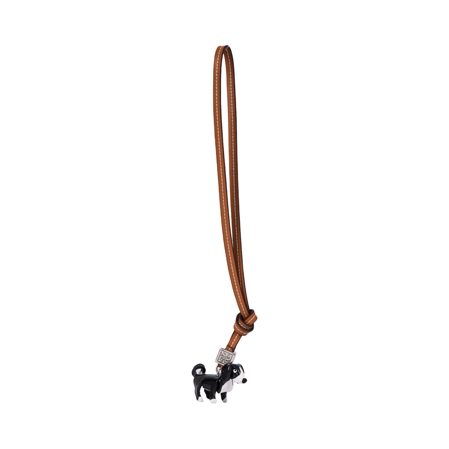 Animal Bag Charm Silver - Black Puppy