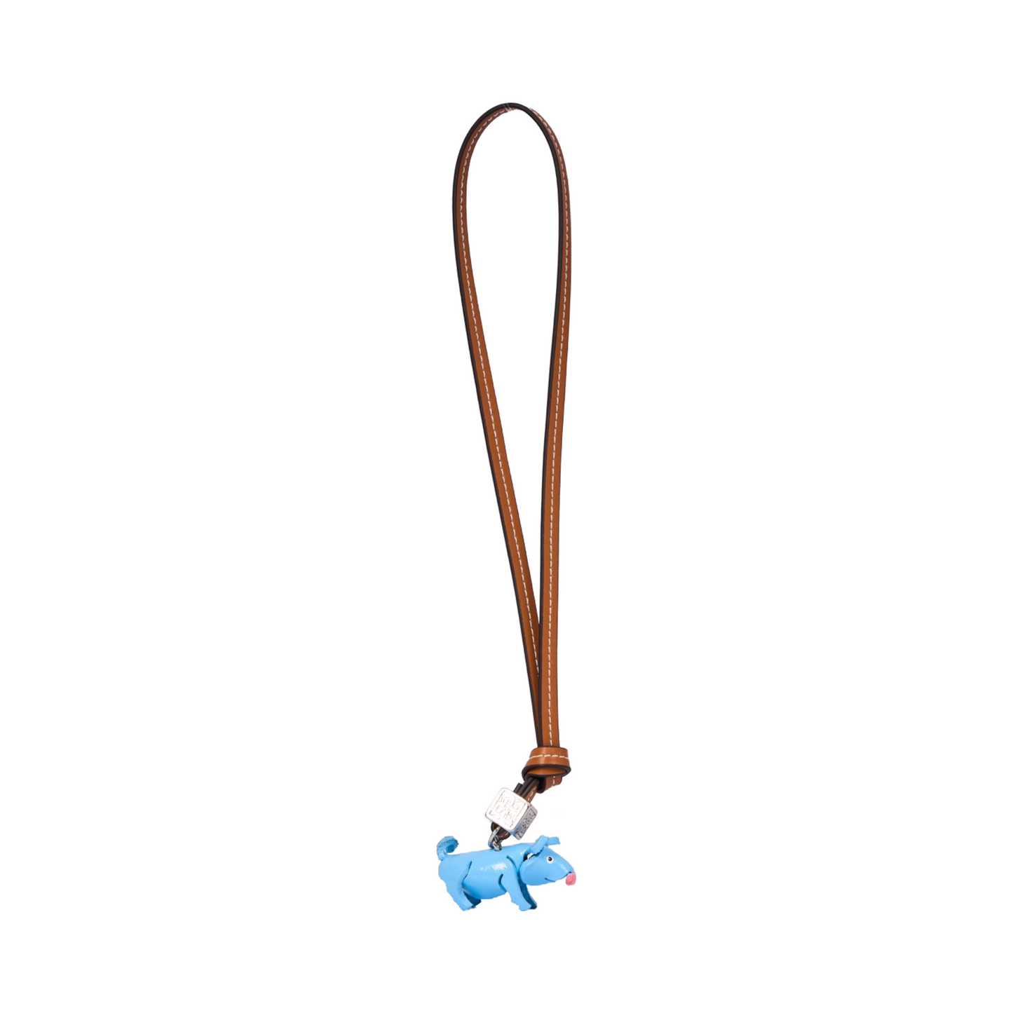 Animal Bag Charm Silver - Blue Pig
