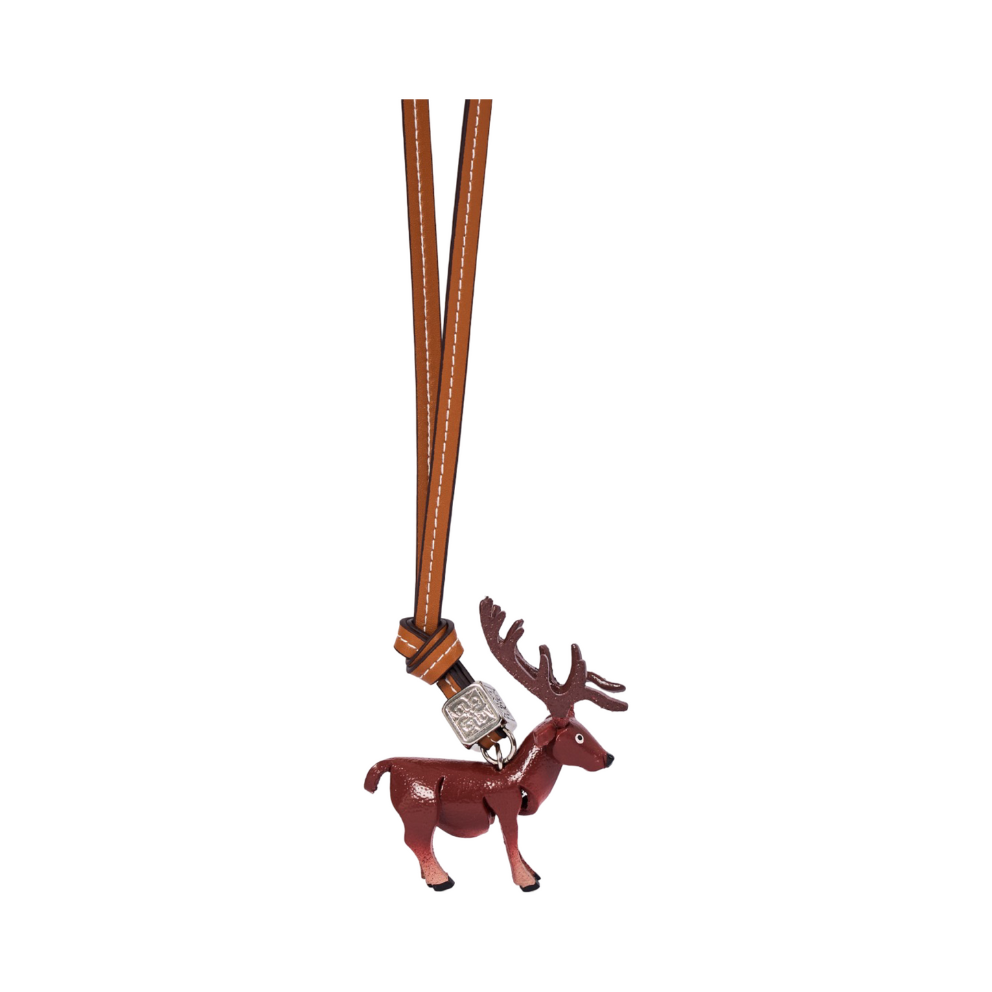 Animal Bag Charm Silver - Brown Raindeer