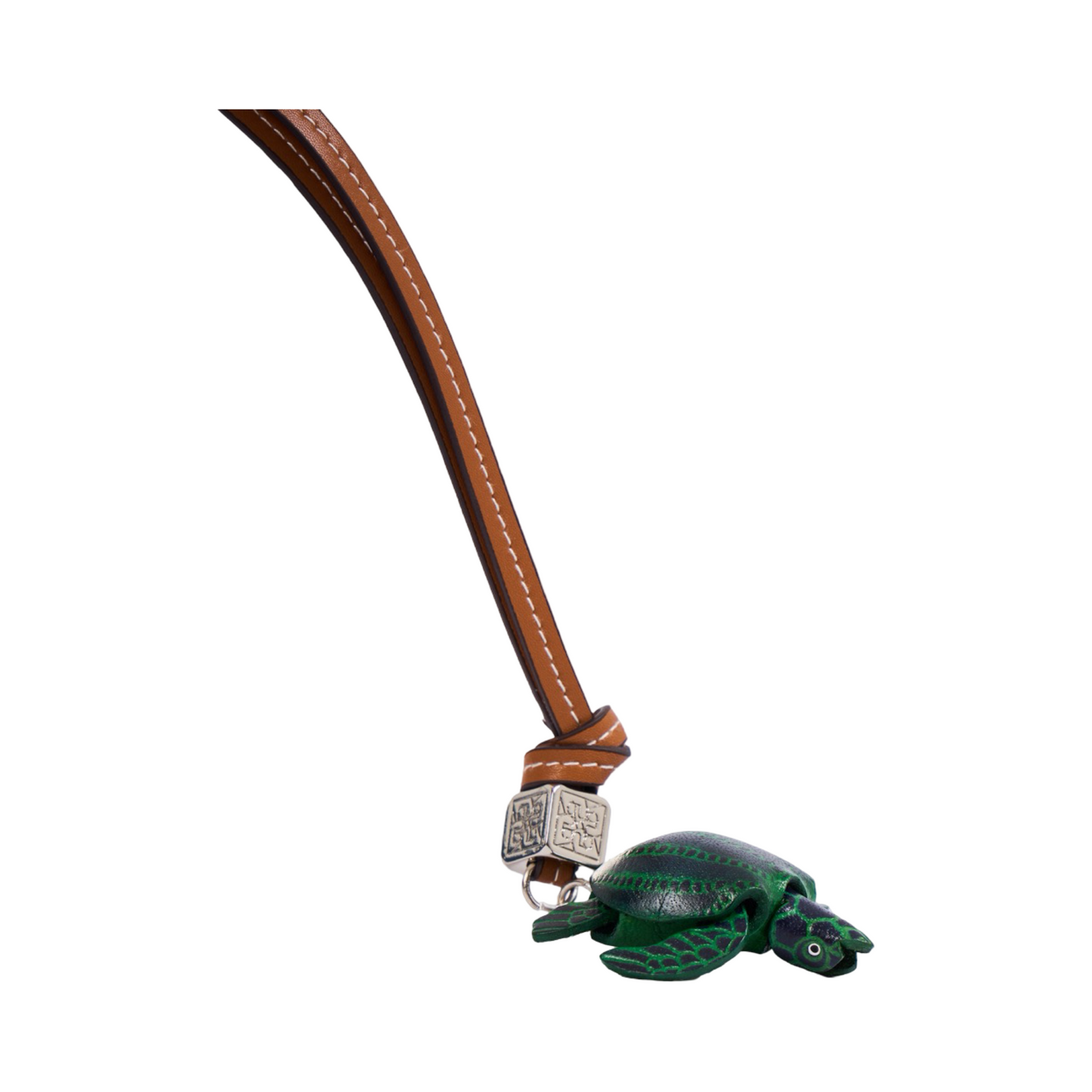 Animal Bag Charms Silver - Green Turtle