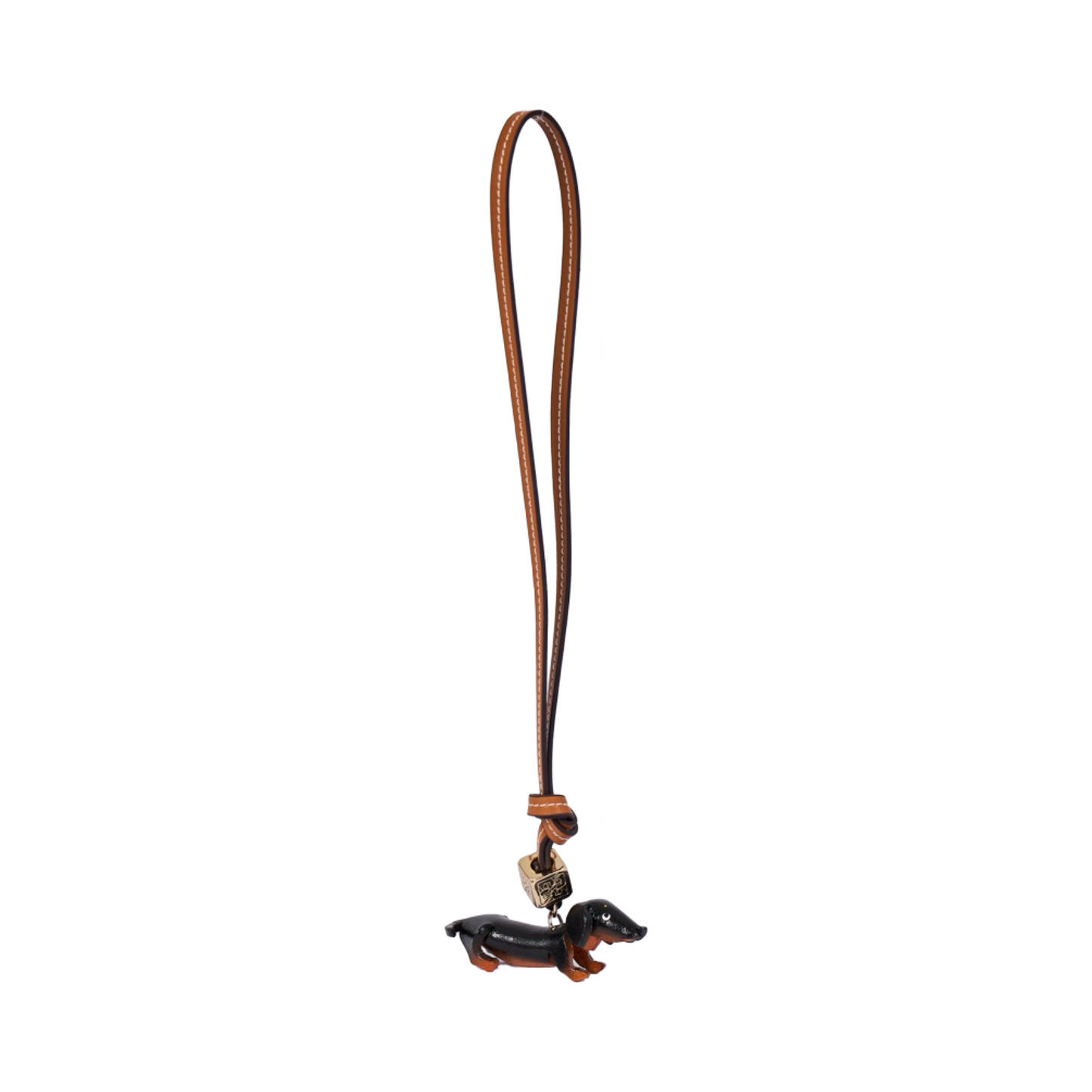 Animal Bag Charm Gold - Black Dachshund