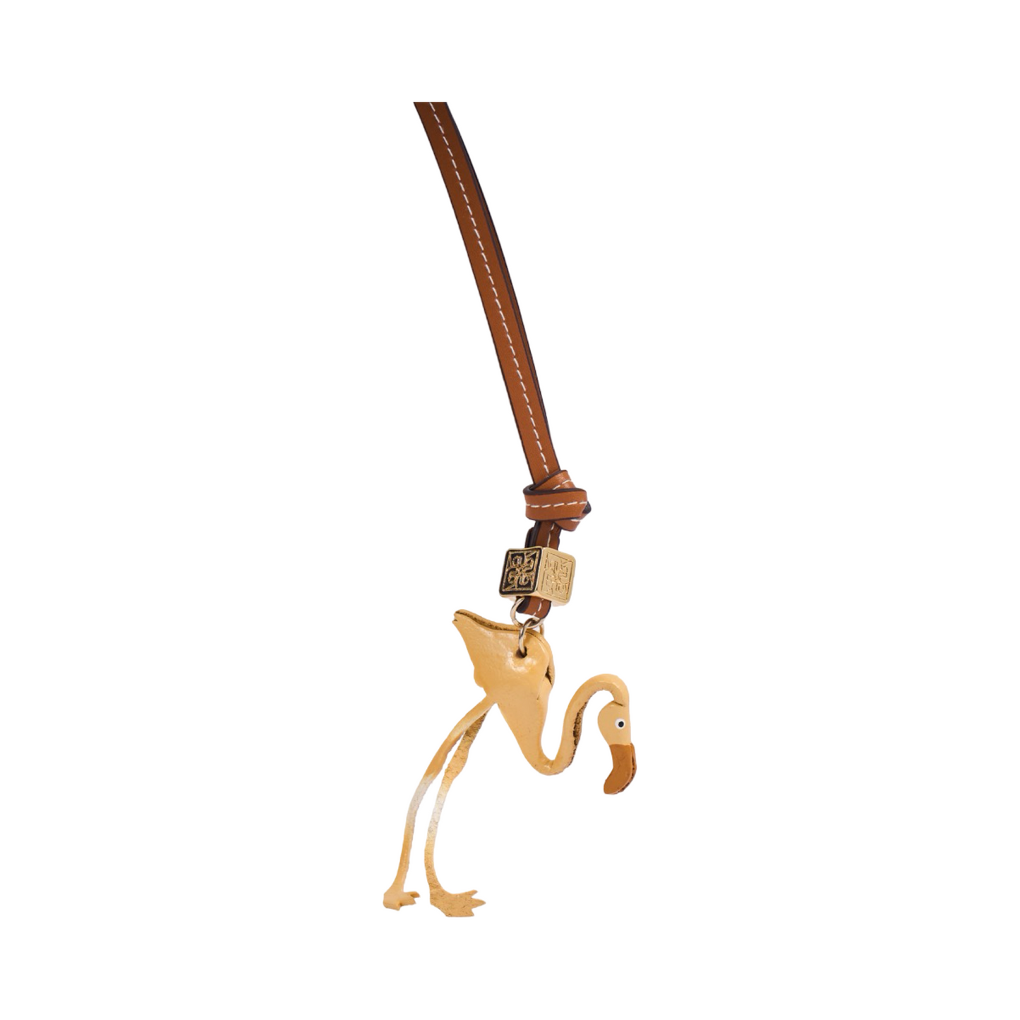 Animal Bag Charms Gold - Yellow Flamingo