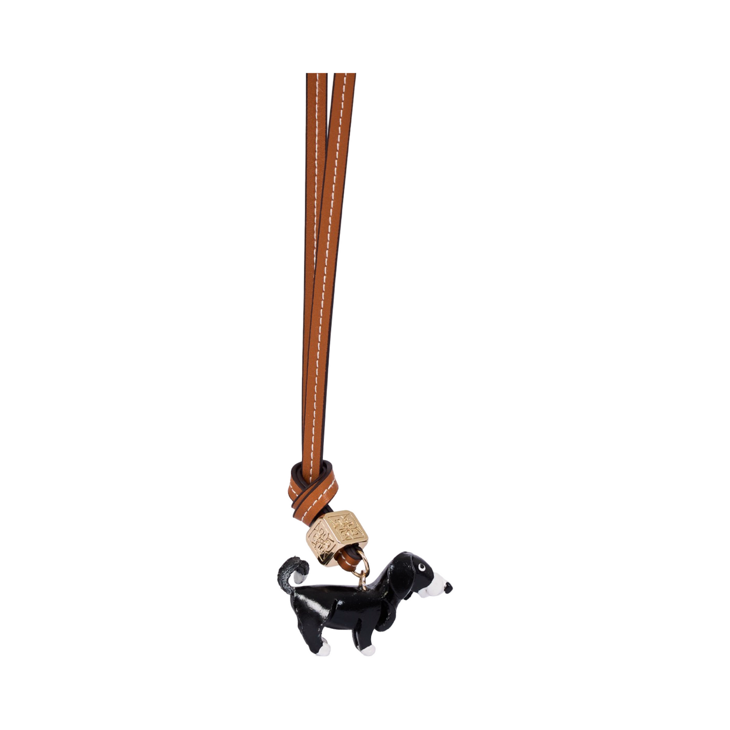 Animal Bag Charm Gold - Black Puppy