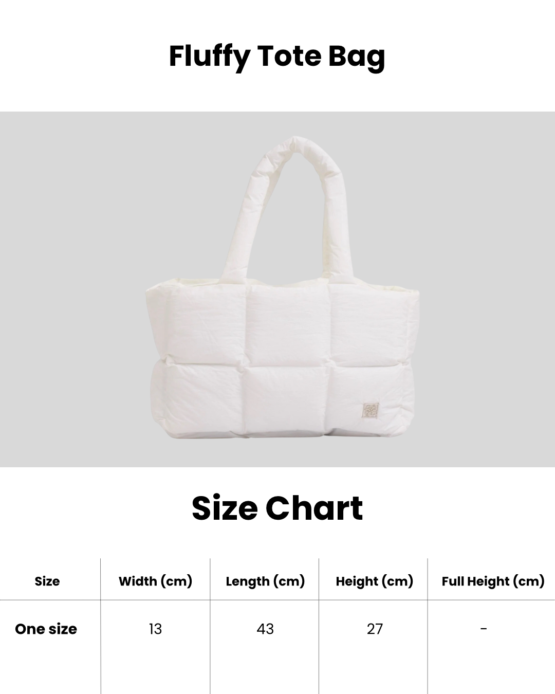 Fluffy Tote Bag XL - White