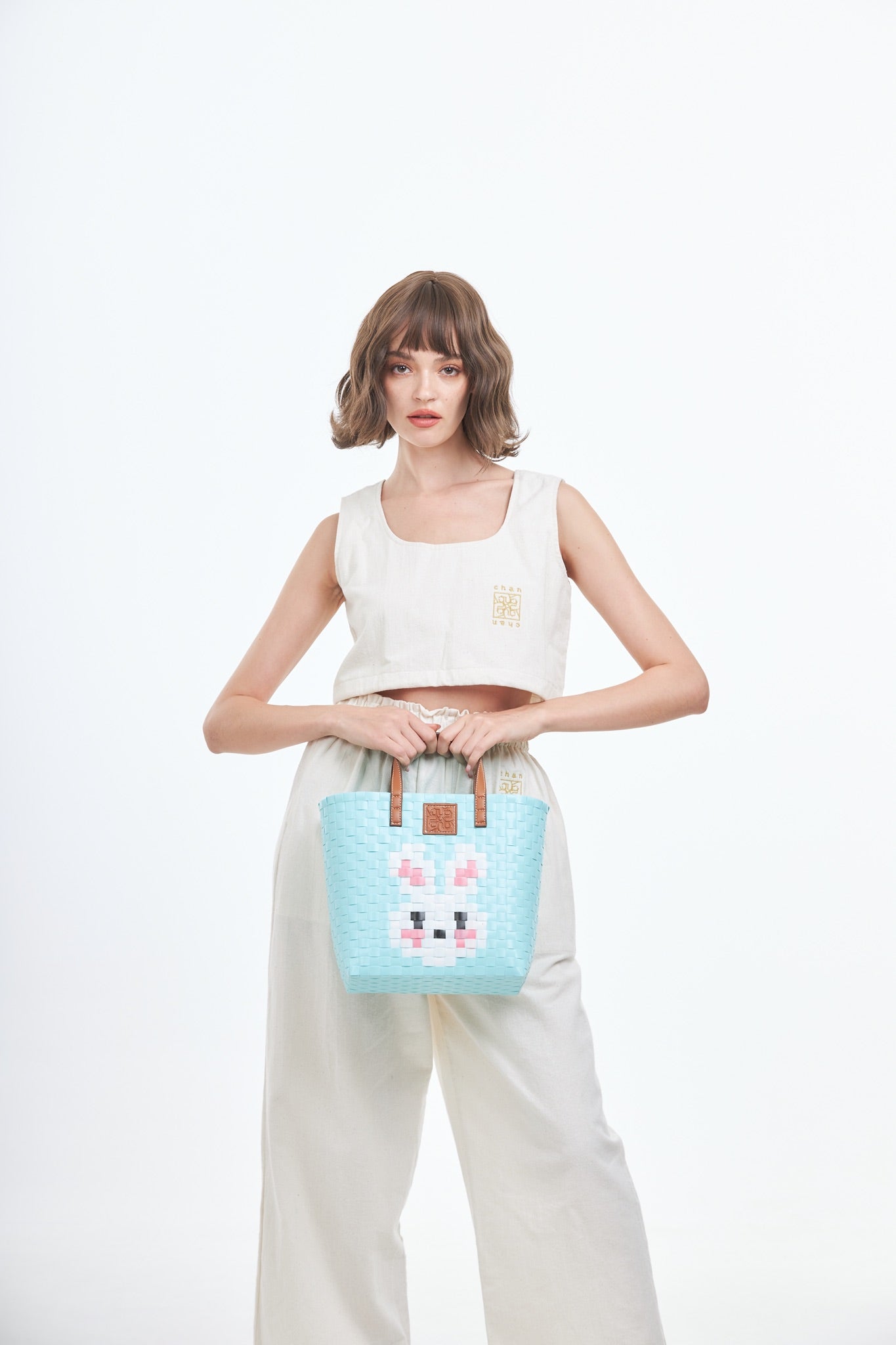 Animal Basket Bag Rabbit L - Blue