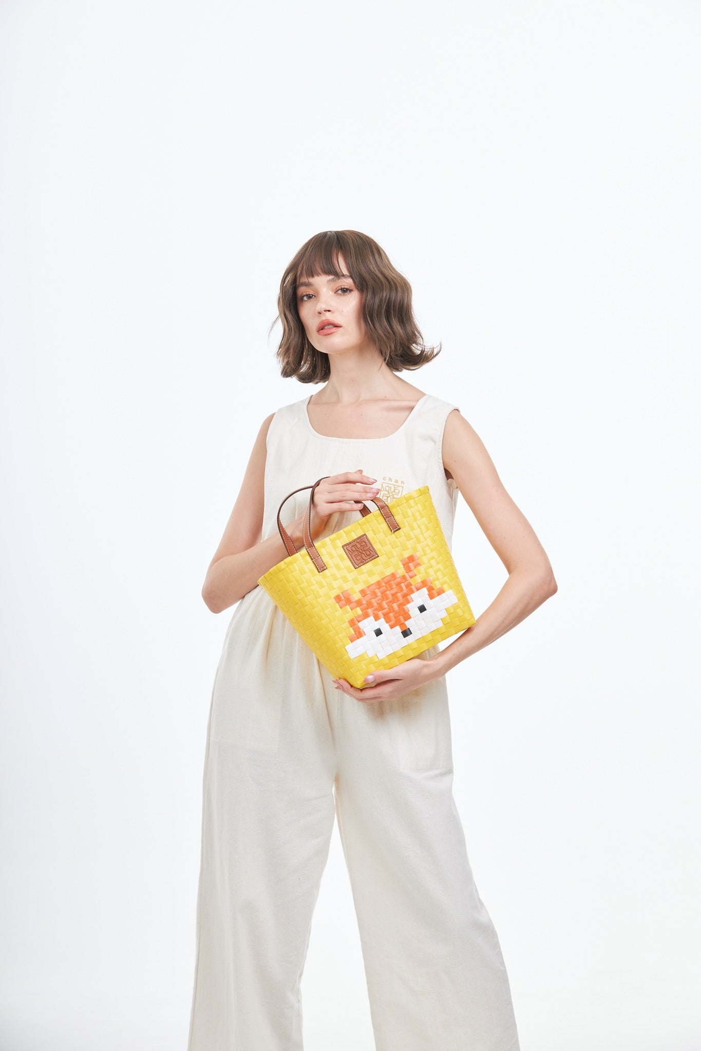Animal Basket Bag Fox L - Yellow