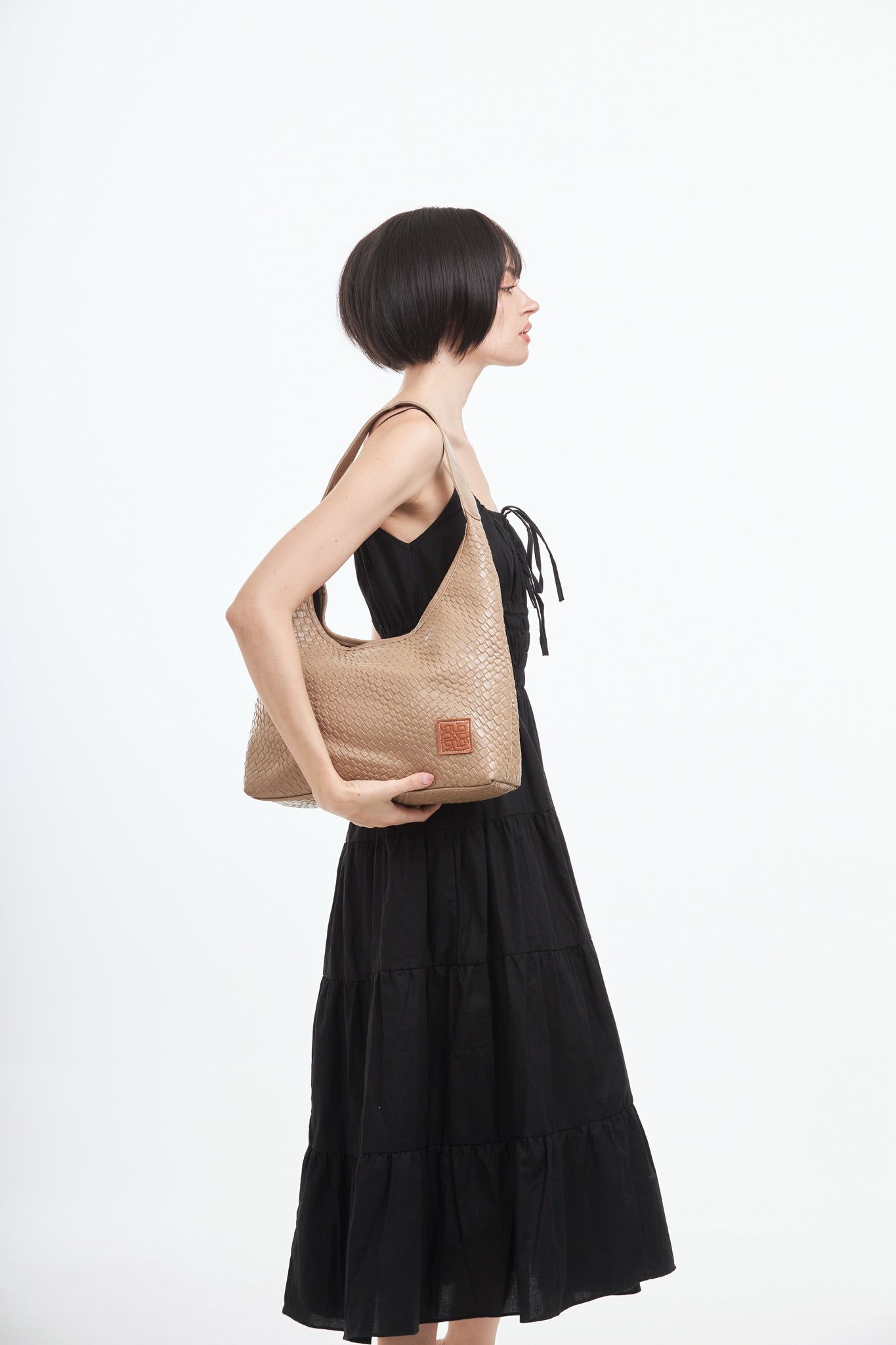 Woven Tote Bag - Brown