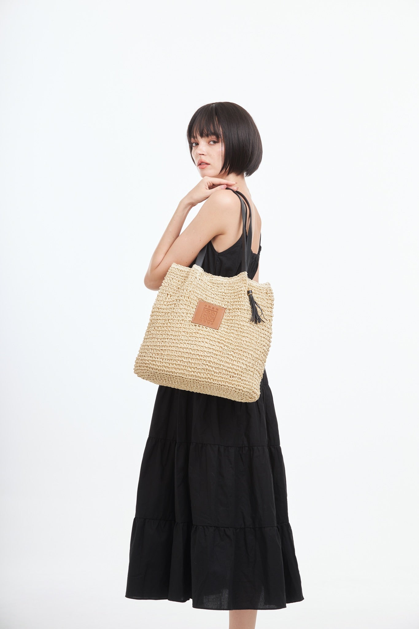 Everyday Earth – Crochet Raffia Tote Bag – Beige
