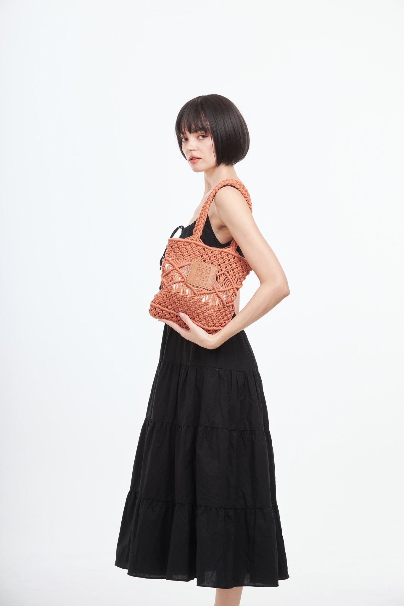Knitted Tote Bag - Orange