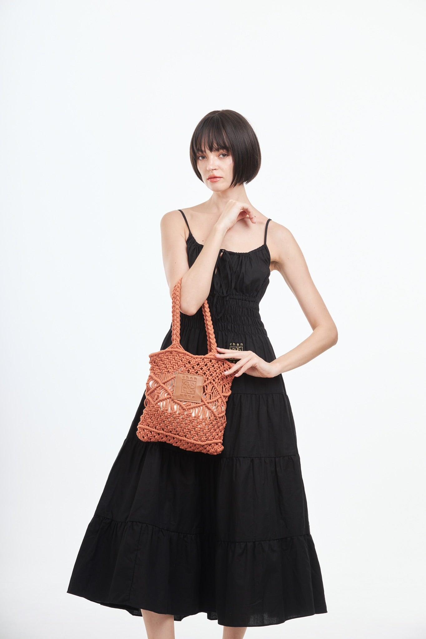 Knitted Tote Bag - Orange
