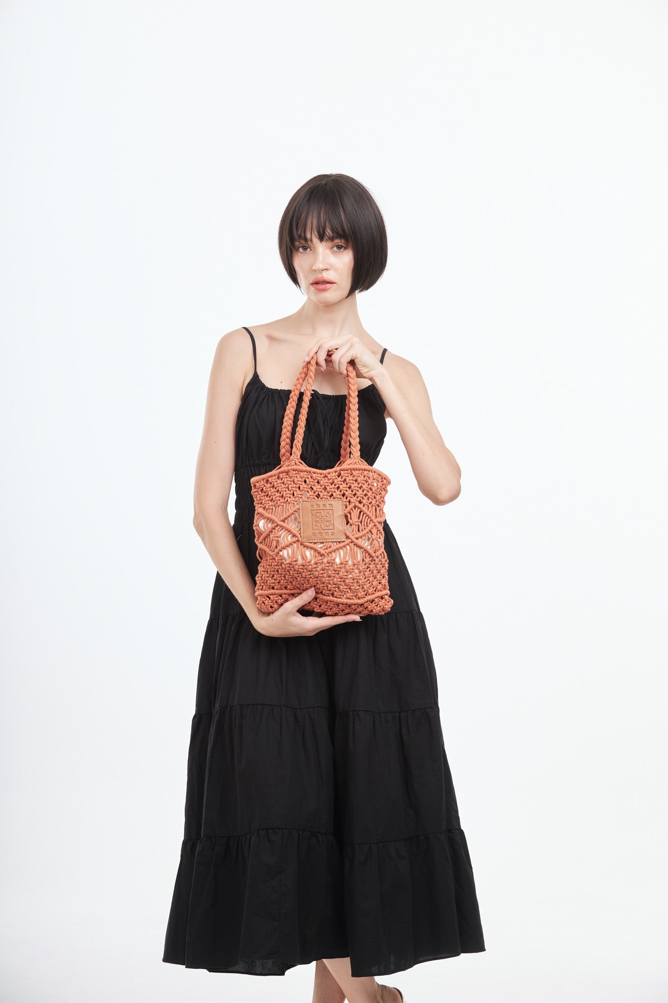 Knitted Tote Bag - Orange