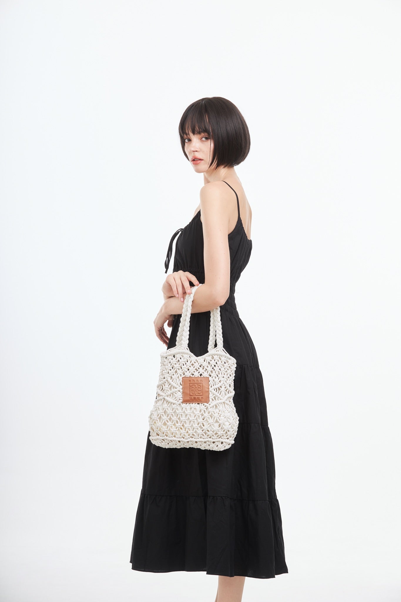 Knitted Tote Bag - Beige