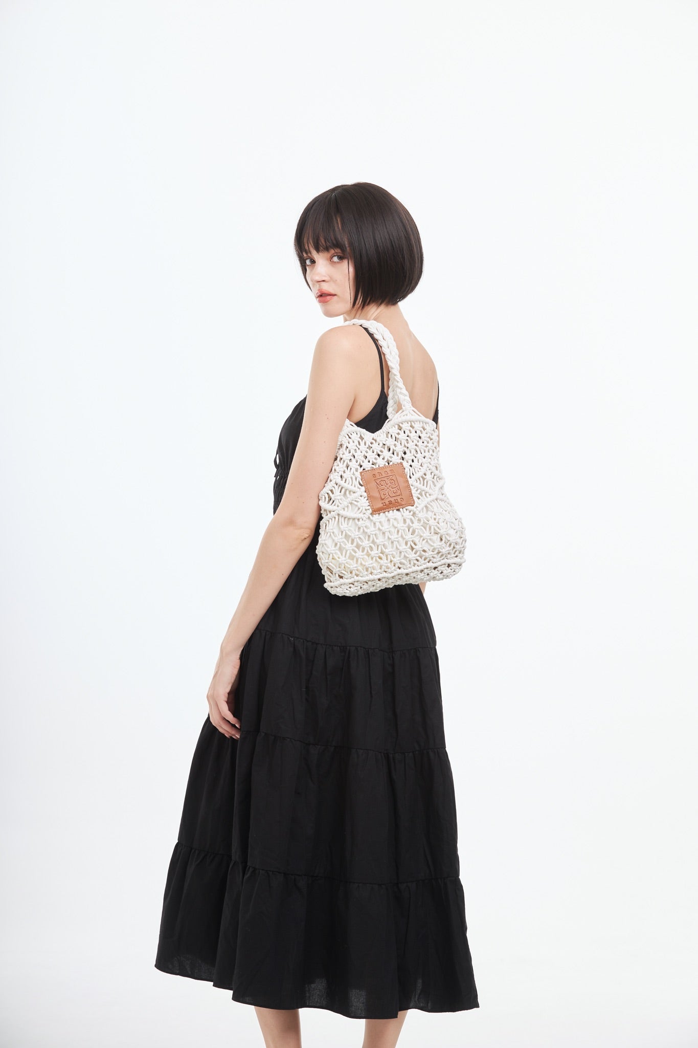 Knitted Tote Bag - Beige