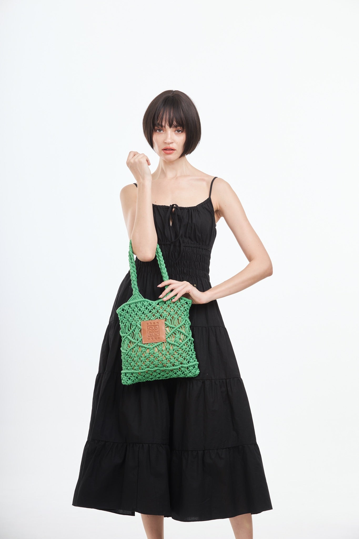 Knitted Tote Bag - Green
