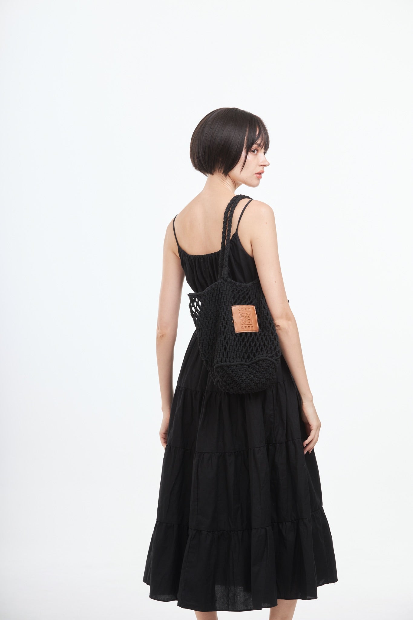 Knitted Tote Bag - Black