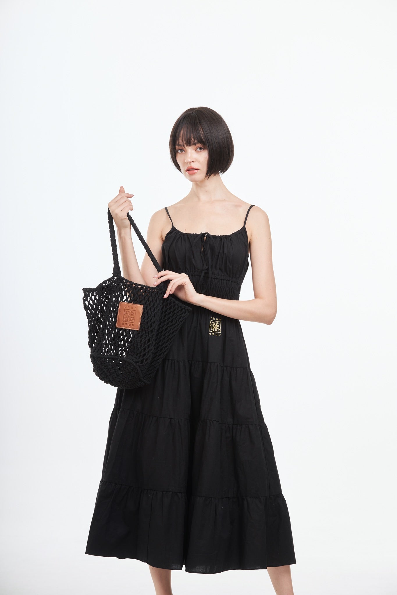 Knitted Tote Bag - Black
