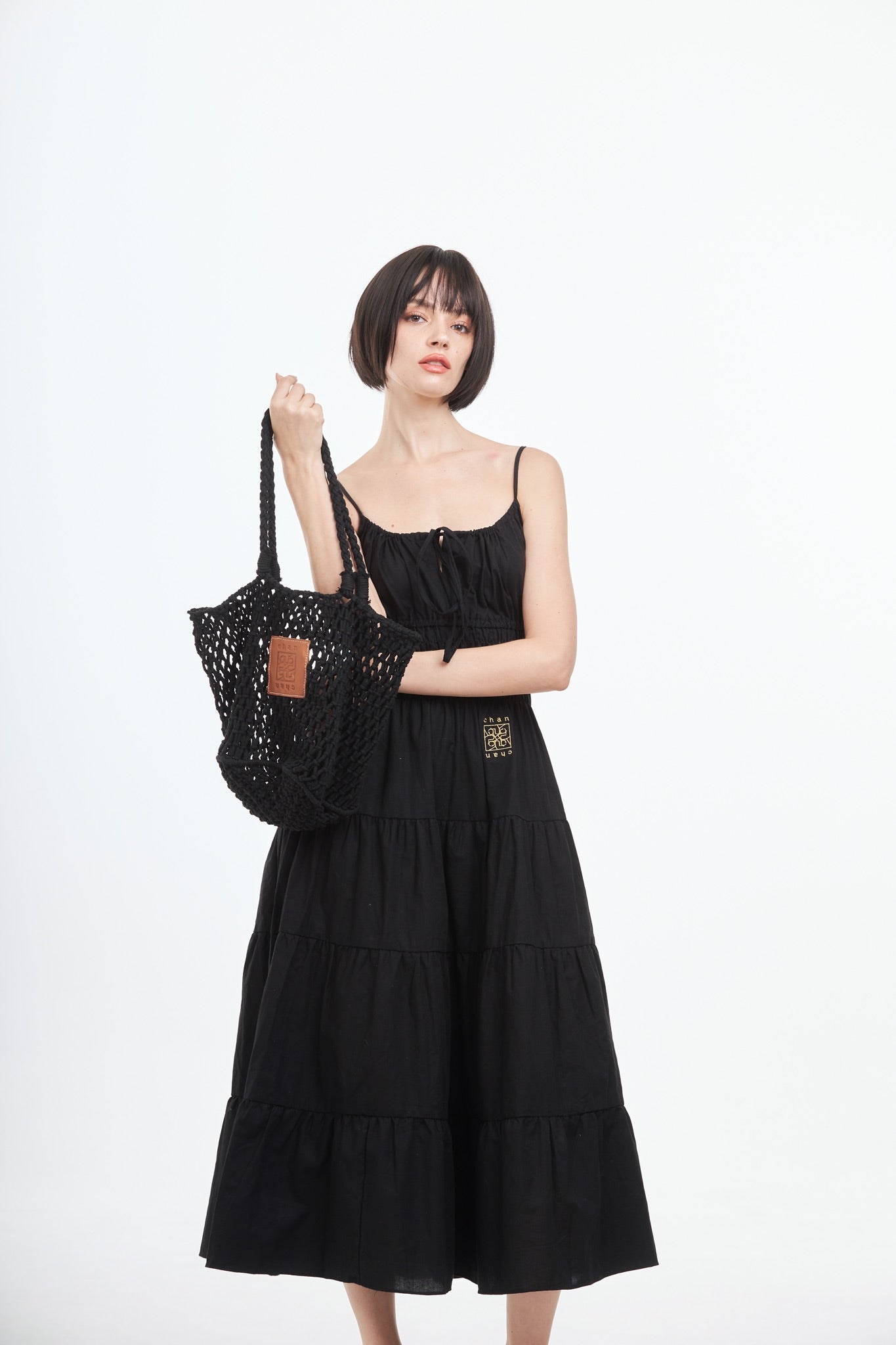 Knitted Tote Bag - Black